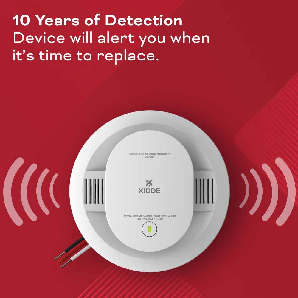 Smoke & Carbon Monoxide Detector Photoelectric/Electrochemical Sensor Hardwired with AA Battery - Bees Lighting