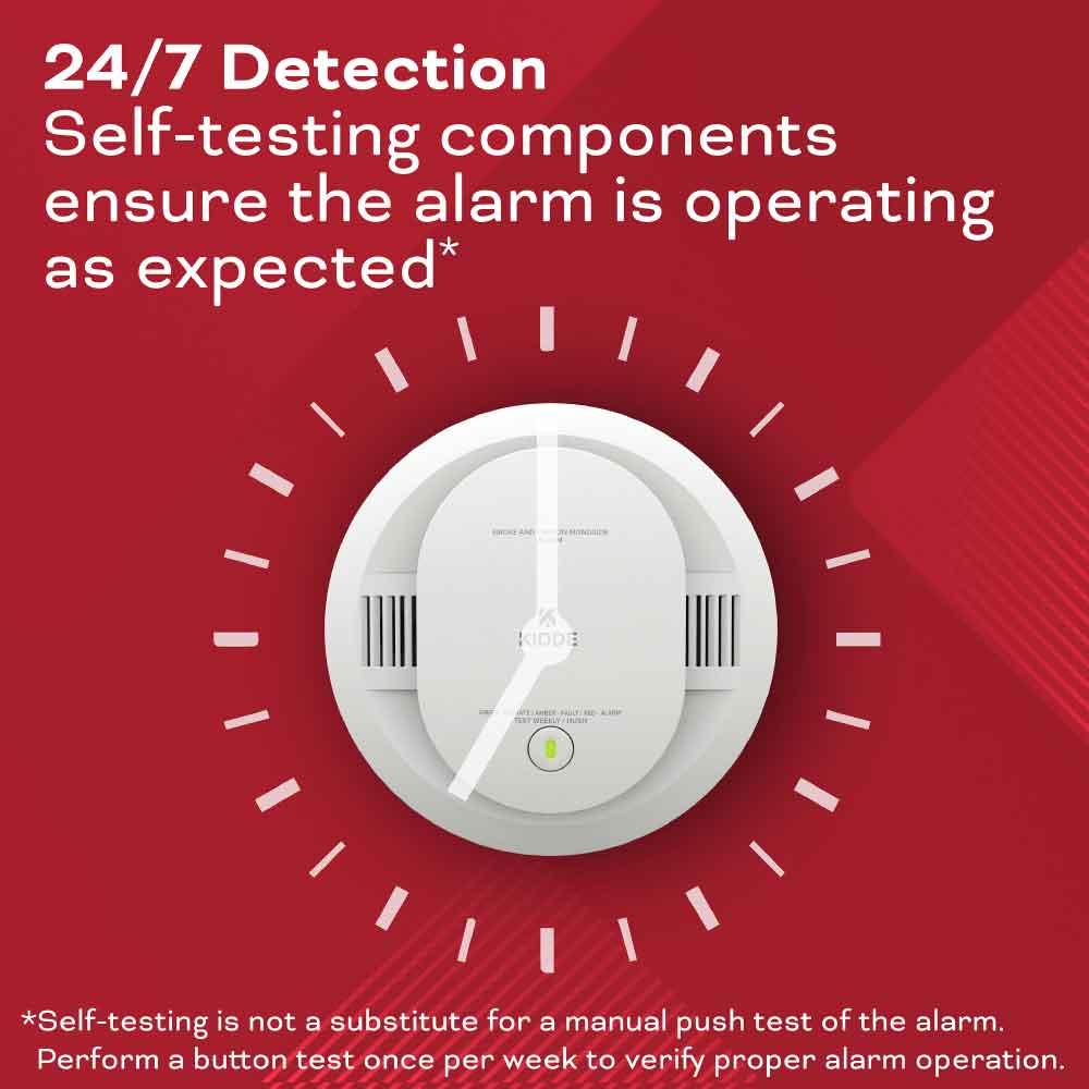 Smoke & Carbon Monoxide Detector Photoelectric/Electrochemical Sensor Battery Powered - Bees Lighting