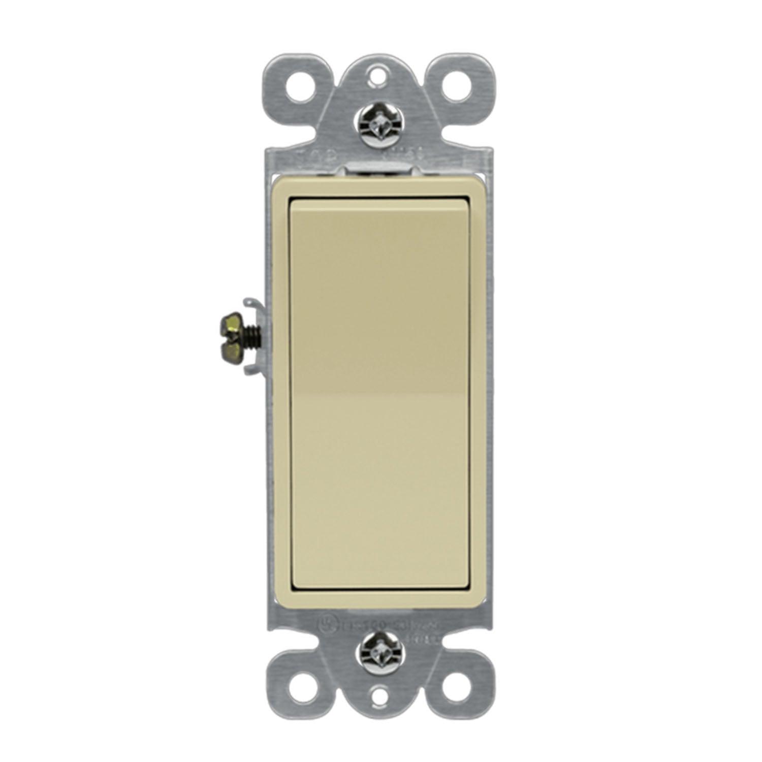 Deco 15 amp Single-Pole Switch, Ivory - Bees Lighting