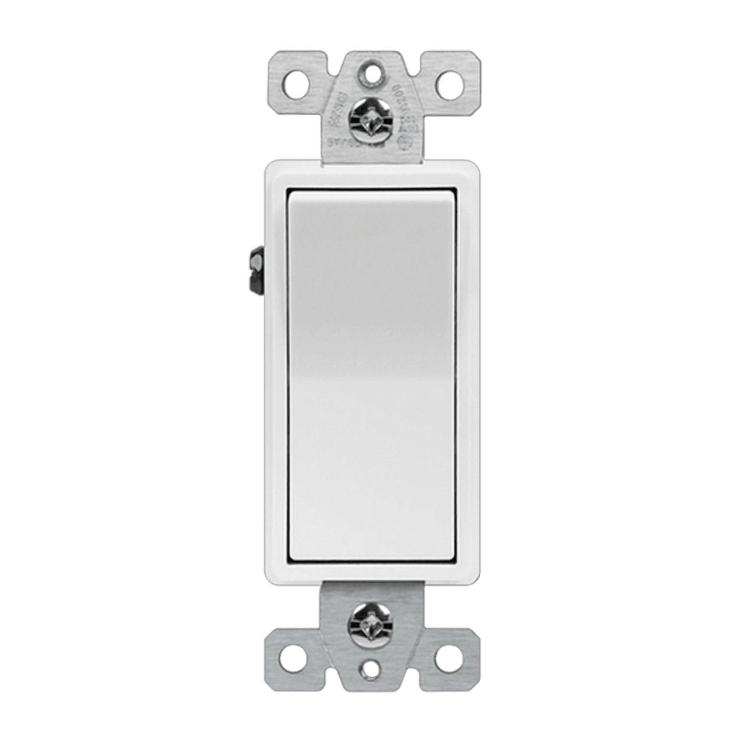 Commercial Grade 20A Deco Switch, Single Pole, White - Bees Lighting