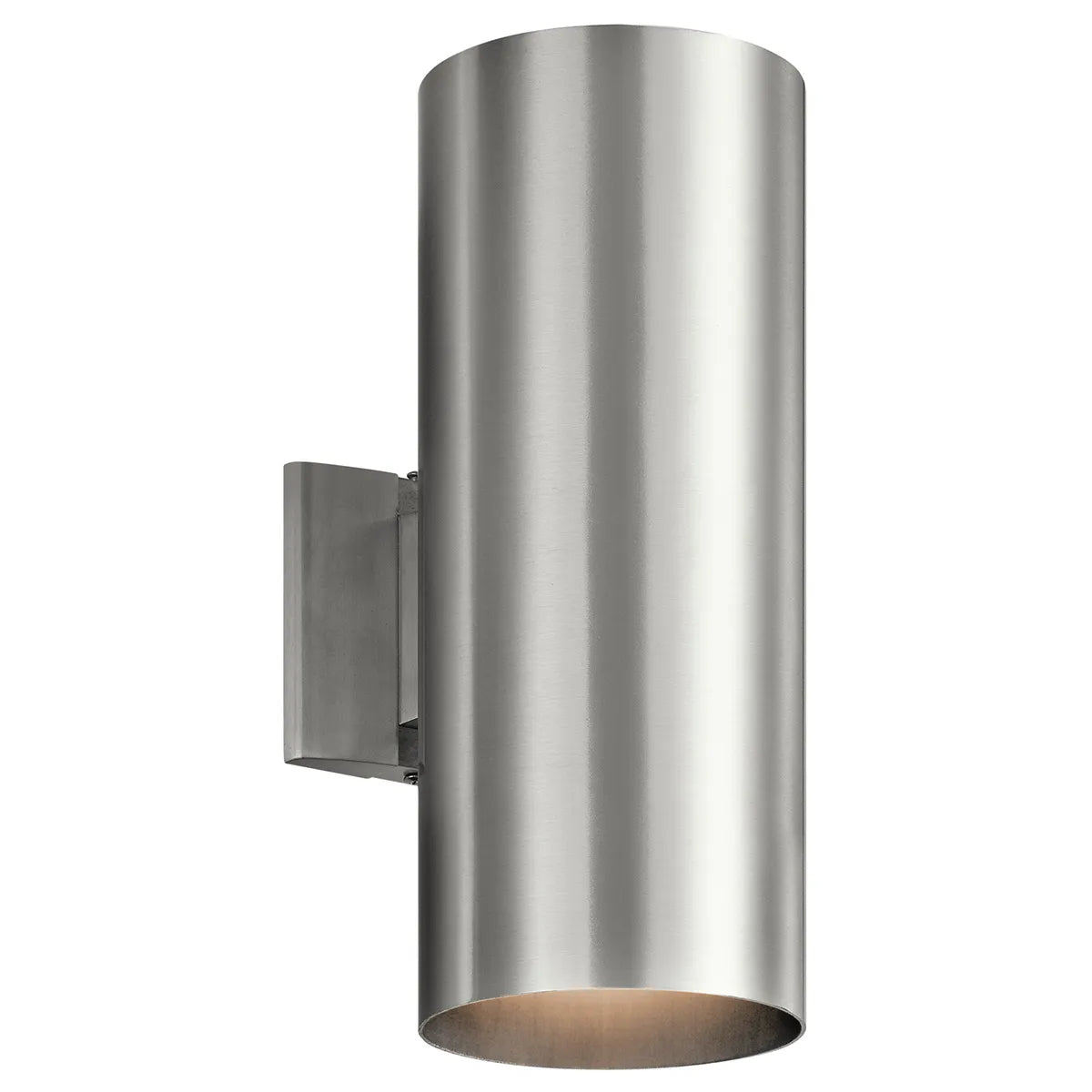 15" 2 lights up/down outdoor cylinder sconce brushed aluminum finish - Bees Lighting