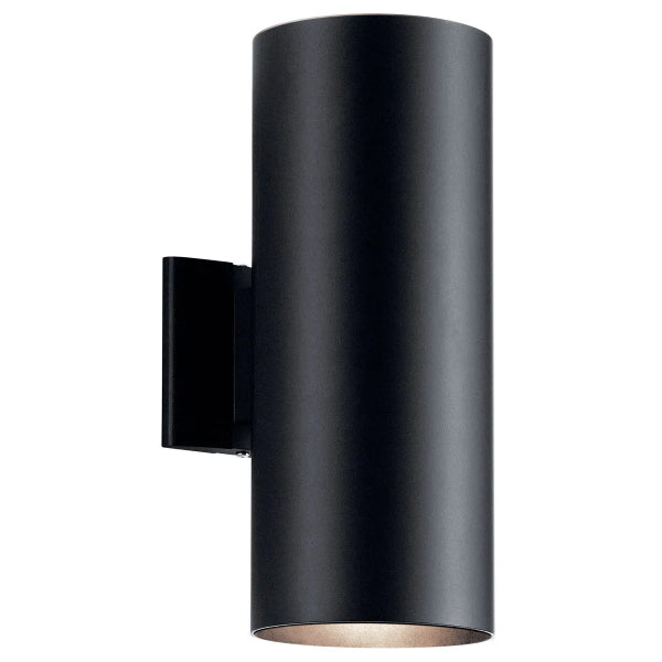 15" 2 lights up/down outdoor cylinder sconce black finish - Bees Lighting