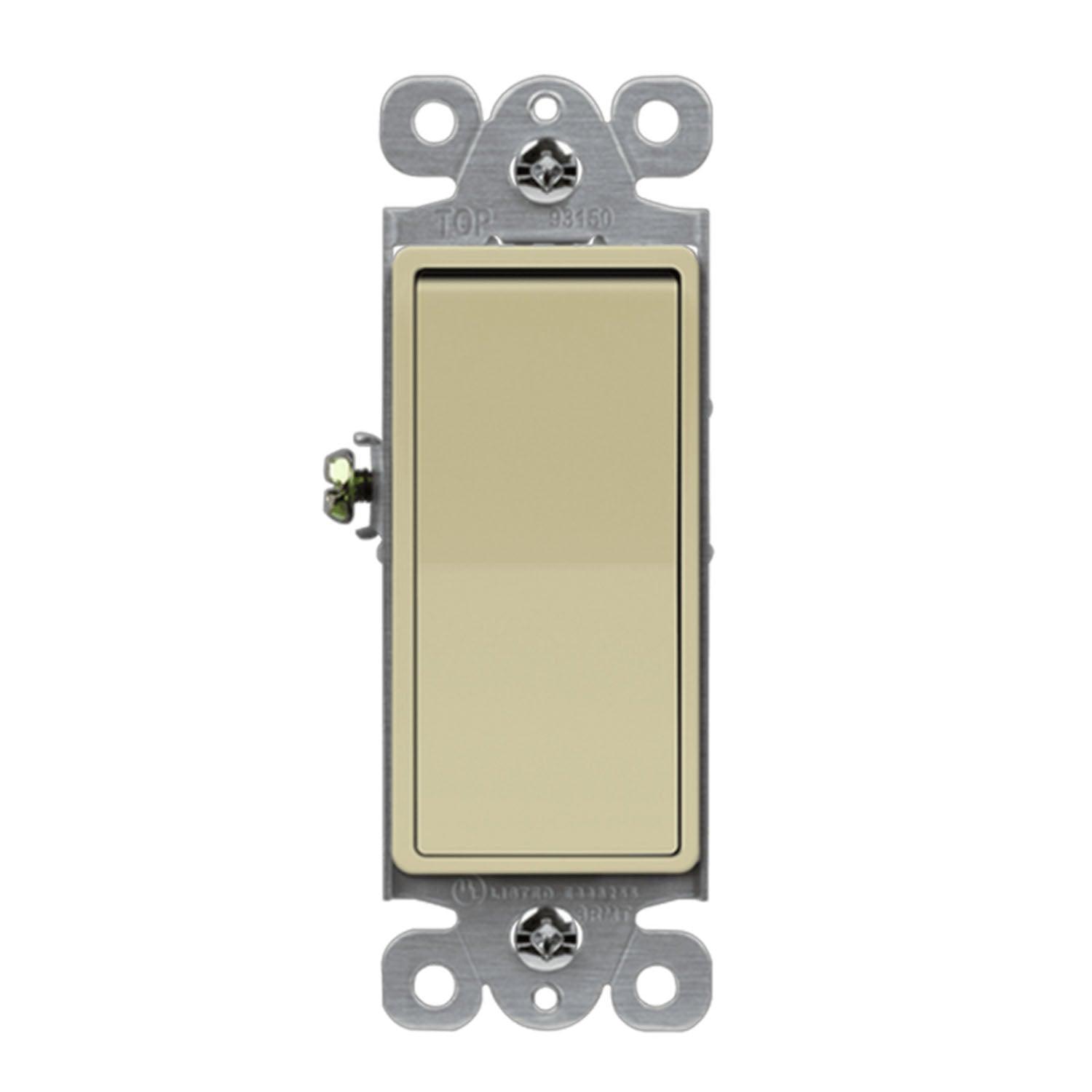 Deco 3-Way 15 Amp Rocker Switch, Ivory - Bees Lighting