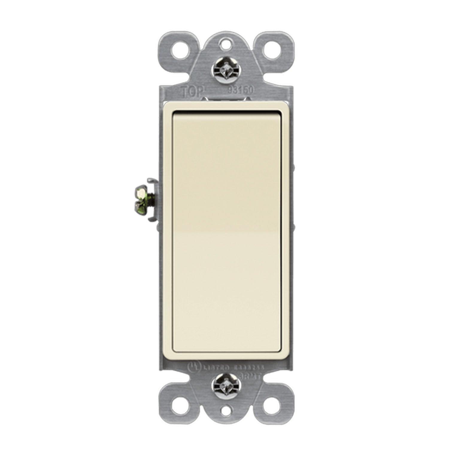 Deco 3-Way 15 Amp Rocker Switch, Light Almond - Bees Lighting