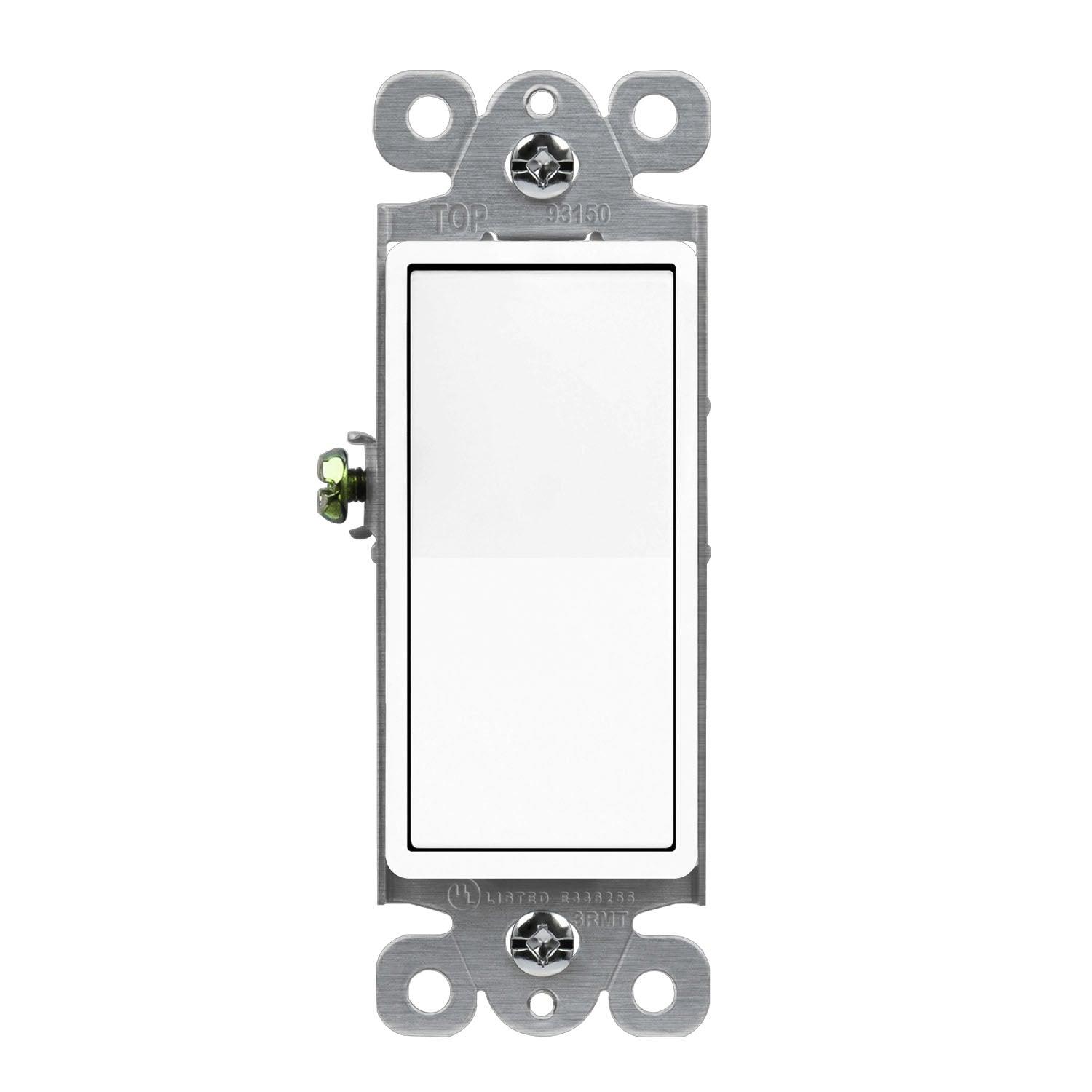 Deco 3-Way 15 Amp Rocker Switch, White - Bees Lighting