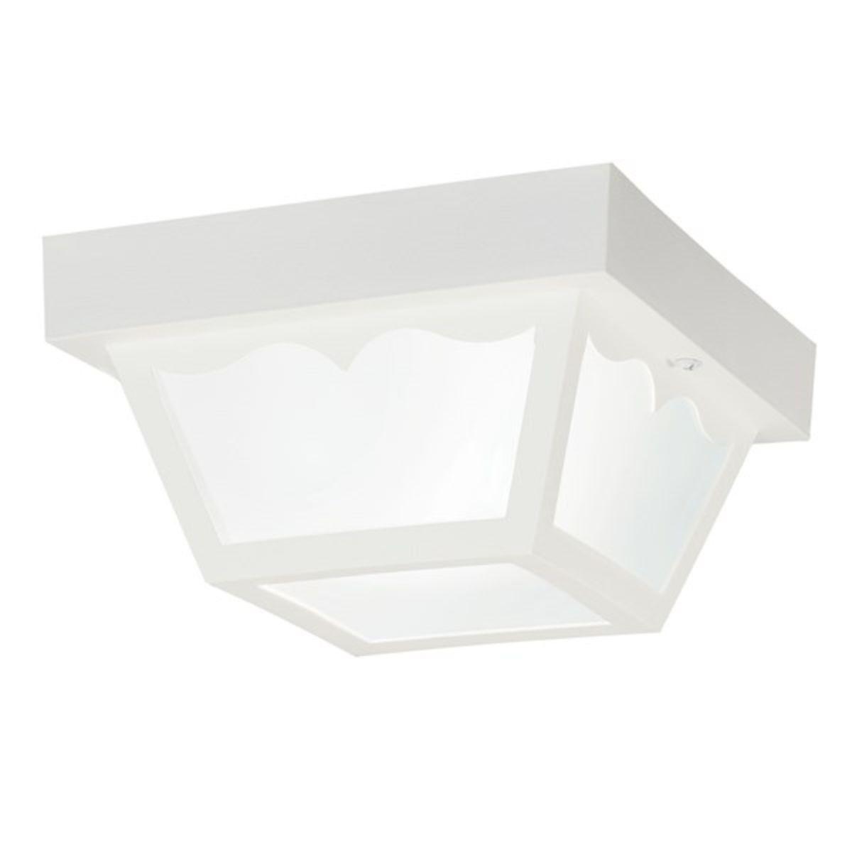 Outdoor Plastic Fixtures 8 in. Outdoor Flush Mount White Finish - Bees Lighting