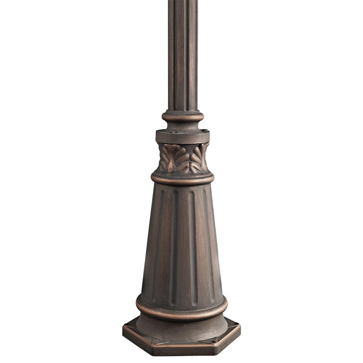 6 ft Light Post, 3 in Round Cast Aluminum Shaft, Londonderry Finish - Bees Lighting