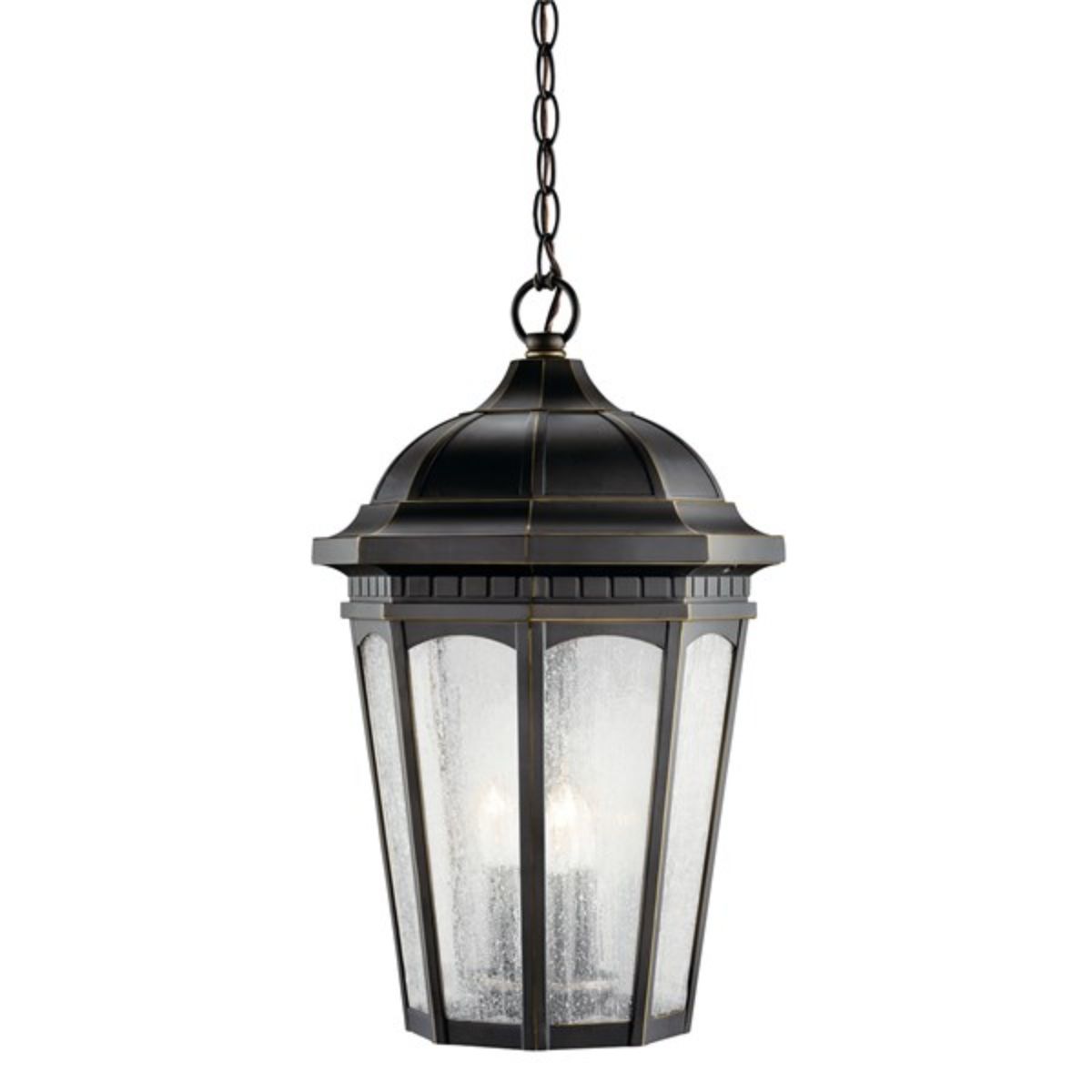 Courtyard 21" outdoor hanging lantern bronze finish