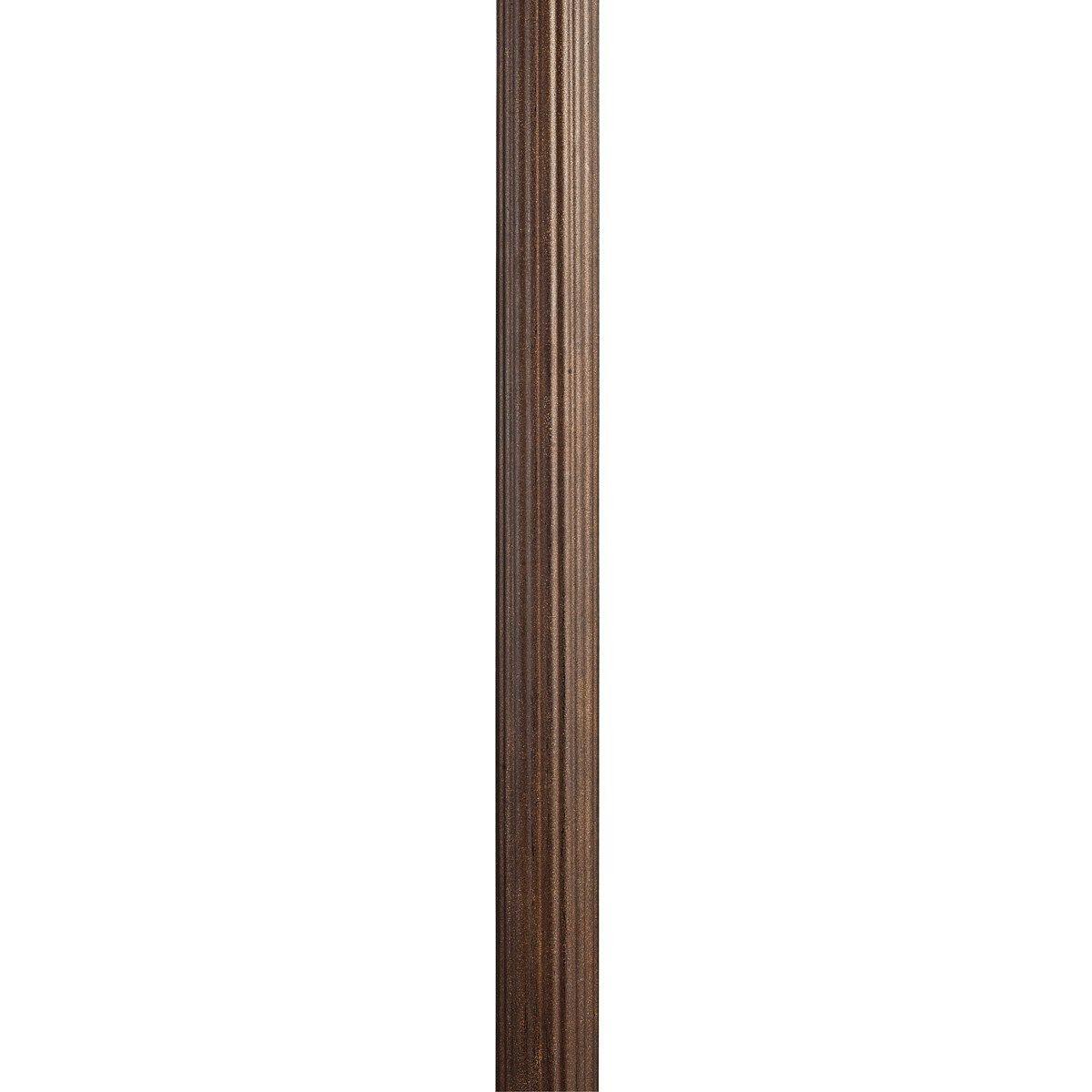 7 ft Light Post, Direct Burial Fluted Pole, 3 in Round Aluminum Shaft, Brown Finish - Bees Lighting