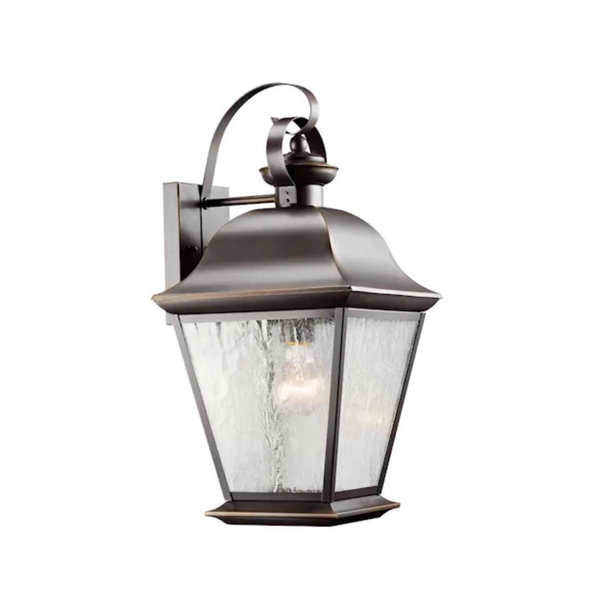 Mount Vernon 20 In 1-Light Outdoor Wall Light With Clear Seeded Glass, Bronze Finish - Bees Lighting