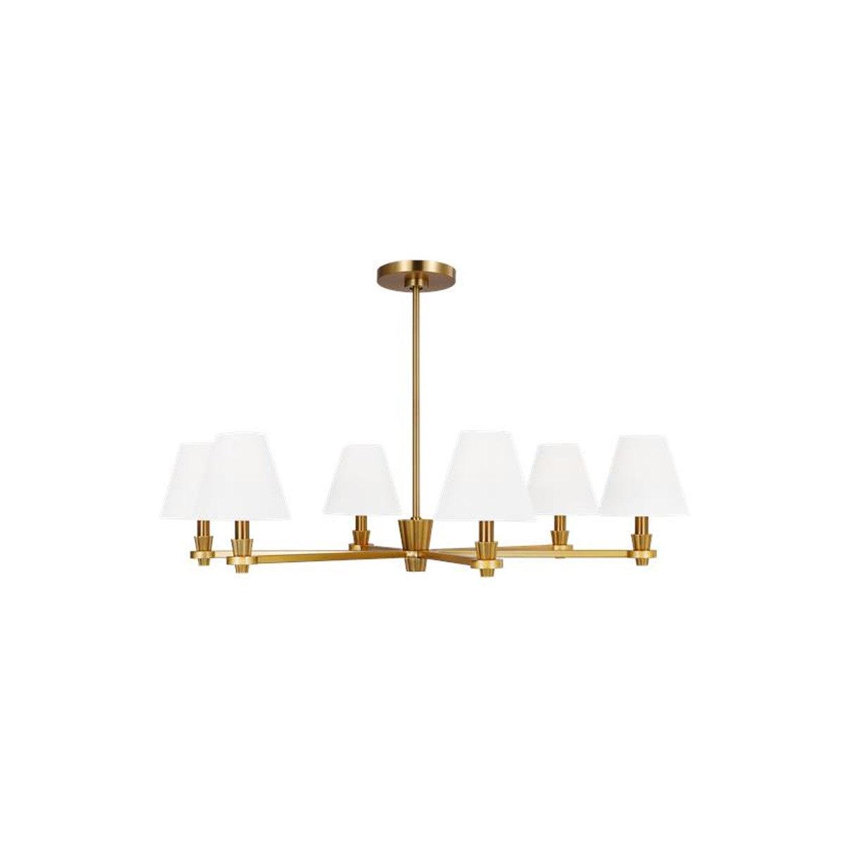 Paisley 36 in. 6 Lights Chandelier Brushed Brass Finish - Bees Lighting