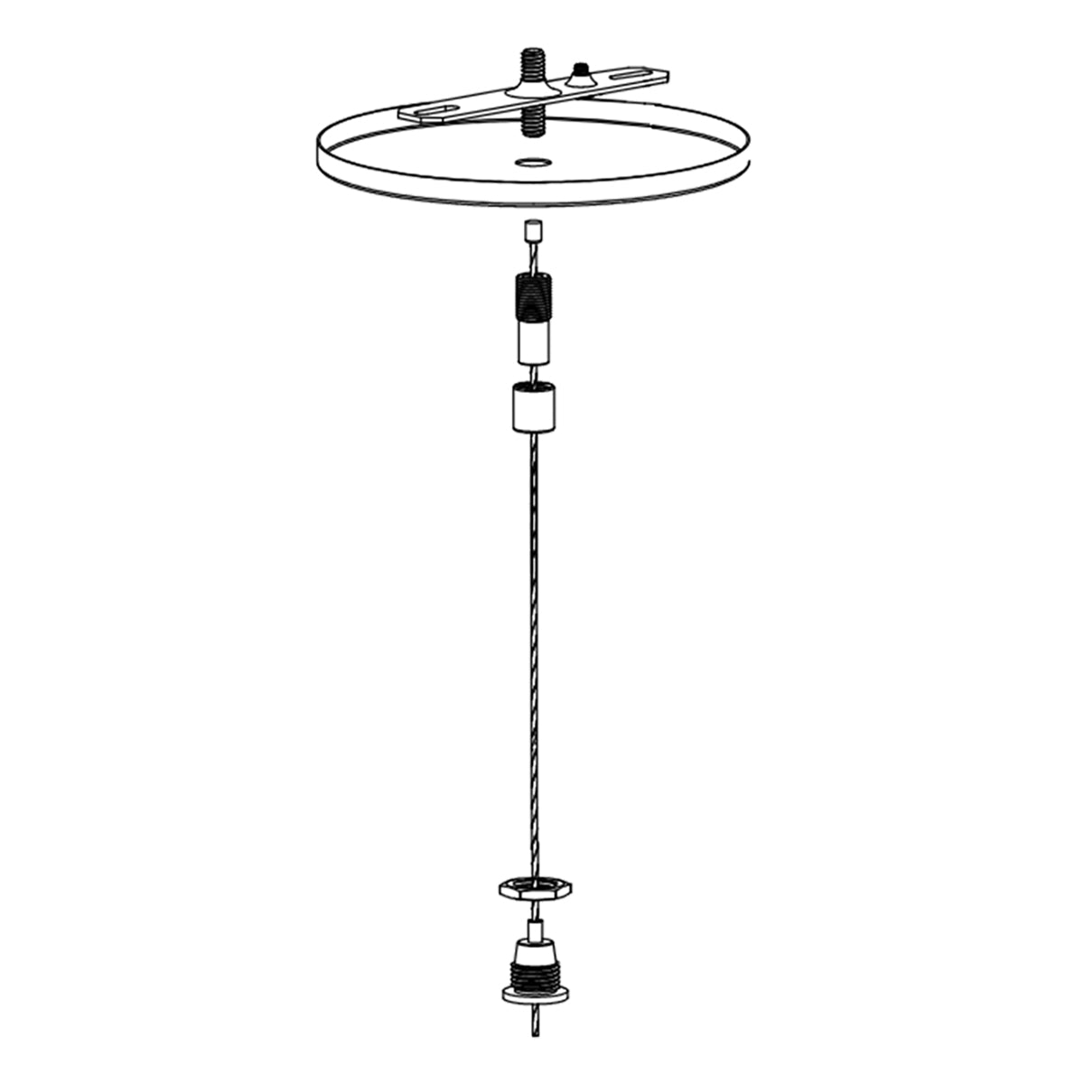 5" Adjustable Cable Canopy, Q14B Gripper, J-Box Strap, 48" Length