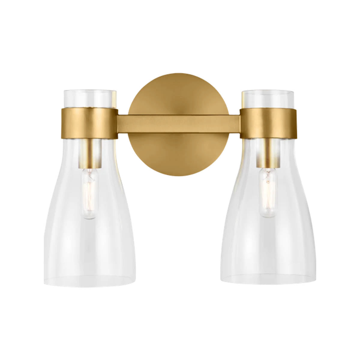 Moritz 15 in. 2 Lights Vanity Light Brushed Brass Finish