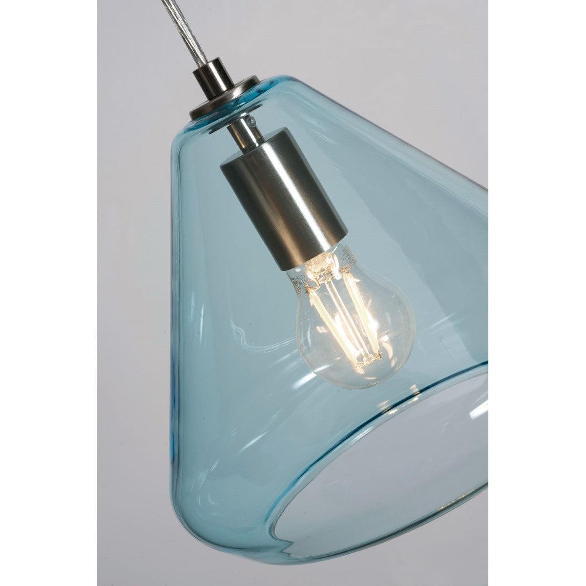 Armitage 10 in. Pendant Light Satin Nickel finish with Aqua shade - Bees Lighting