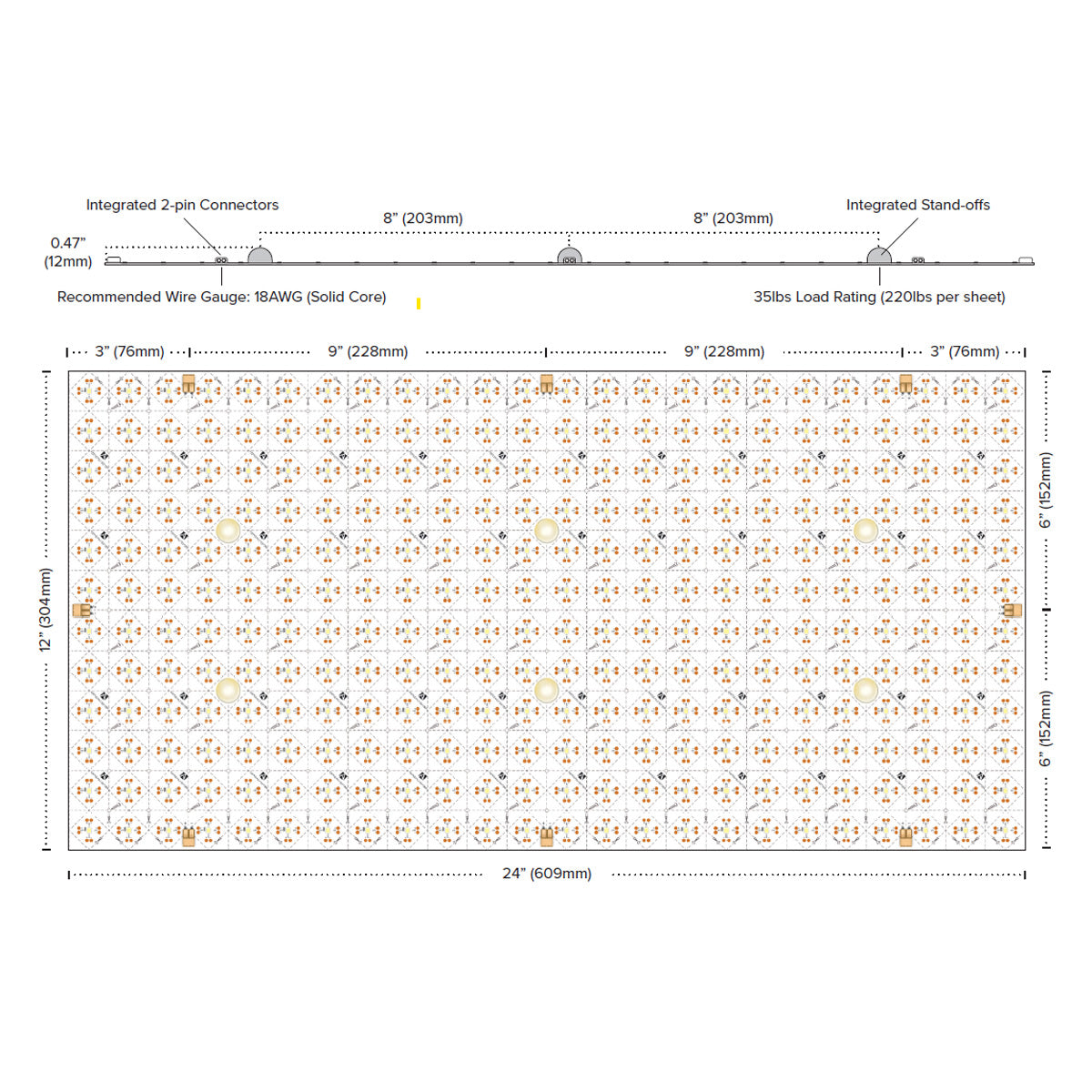 Trulux Canvas 12" x 24" LED Sheet Light, 20 Watts, 4000K, 24V, 2-Pack