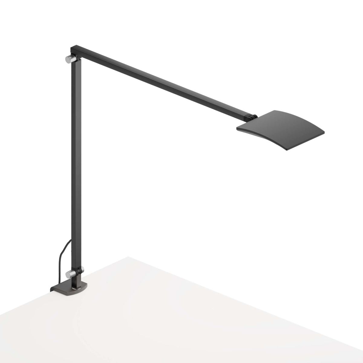 Mosso Pro Metallic Black Contemporary LED Desk Lamp with Two-Piece Desk Clamp