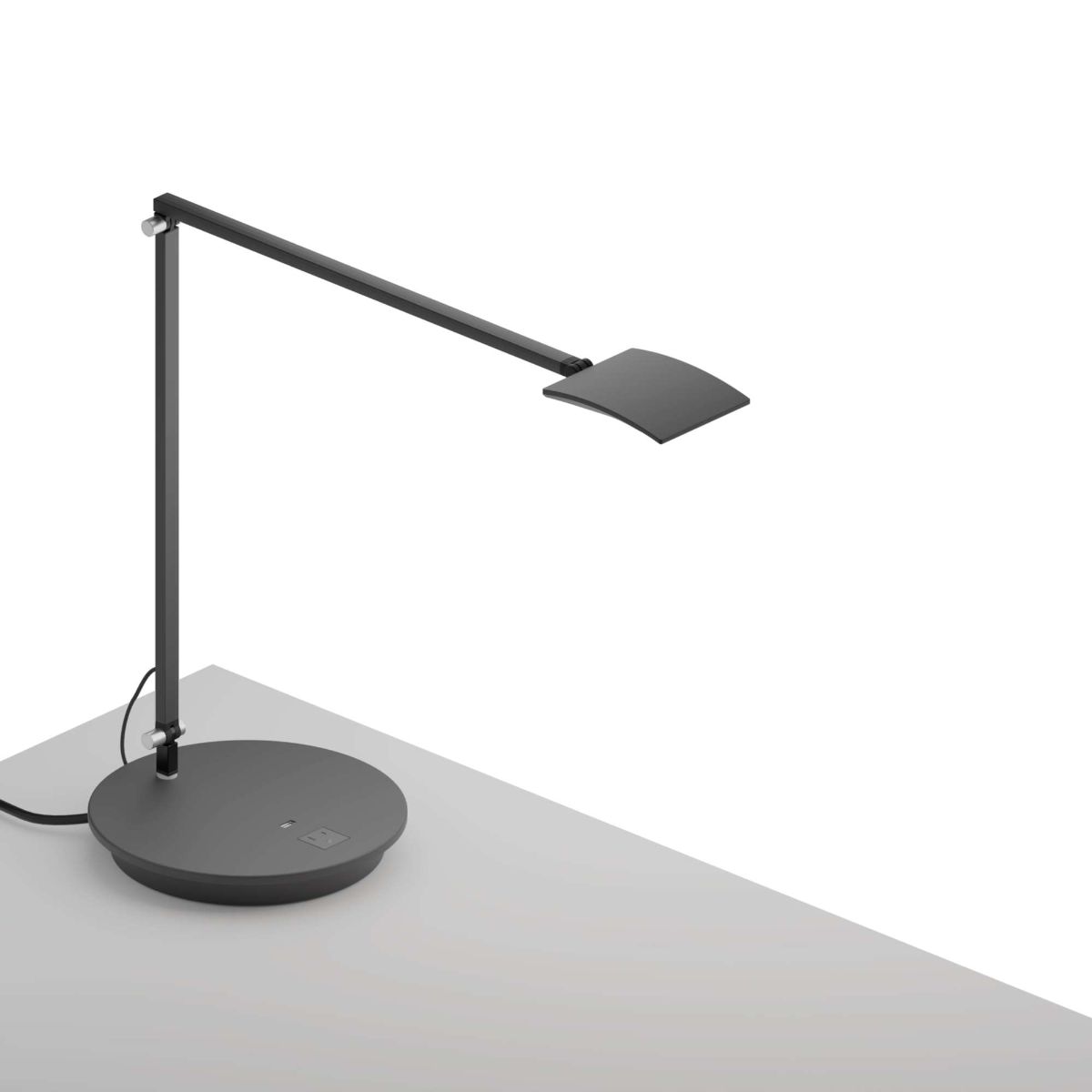 Mosso Pro Metallic Black Contemporary LED Desk Lamp with Power Base