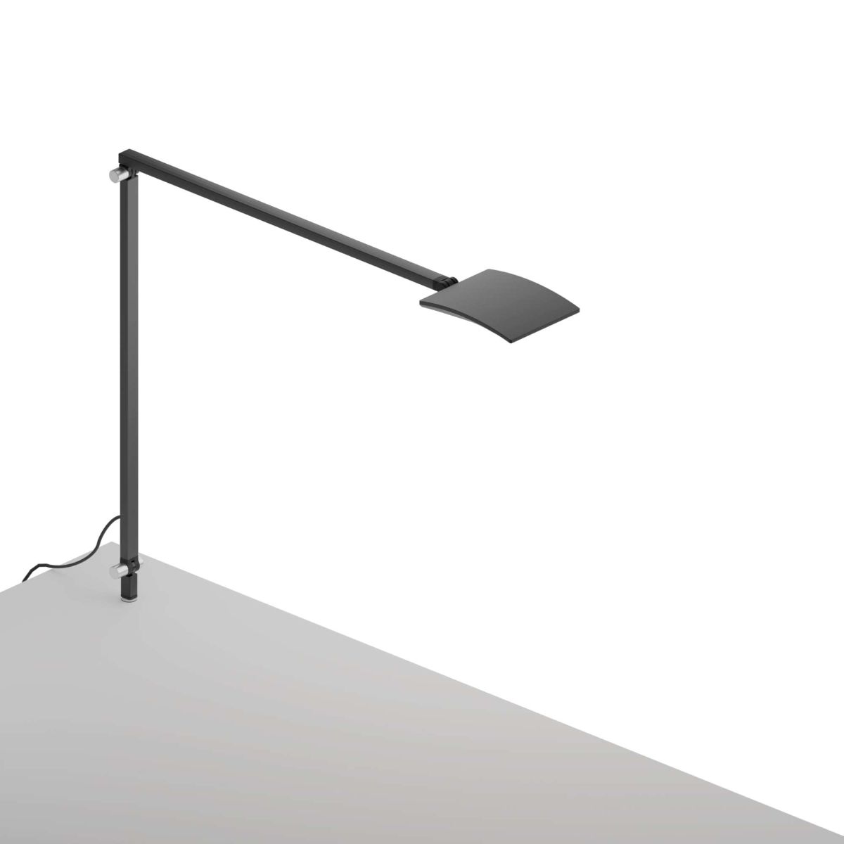 Mosso Pro Metallic Black Contemporary LED Desk Lamp with Through-Table Mount