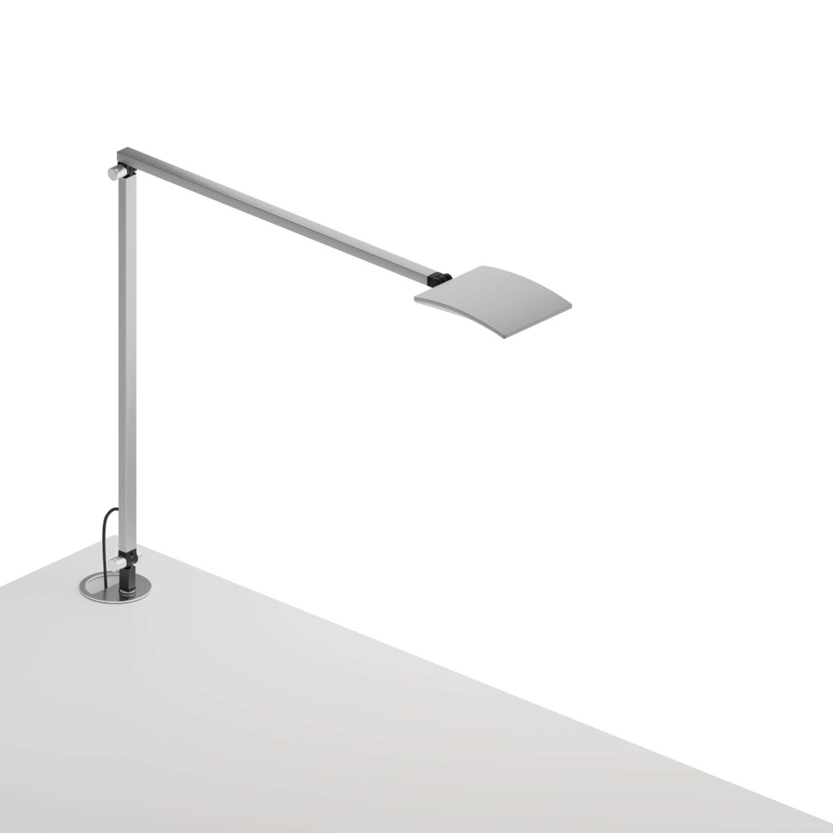 Mosso Pro Silver Contemporary LED Desk Lamp with Grommet Mount