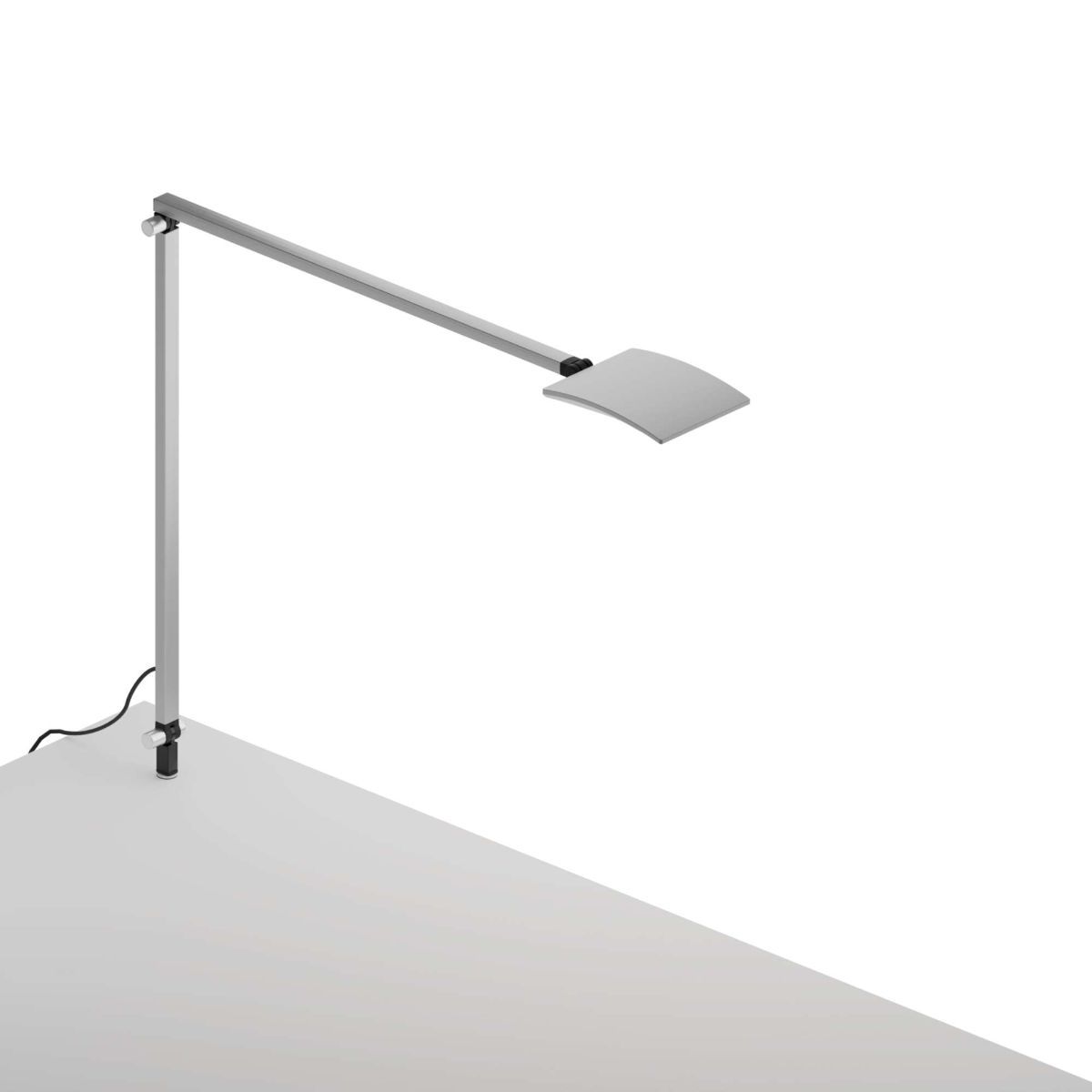 Mosso Pro Silver Contemporary LED Desk Lamp with Through-Table Mount