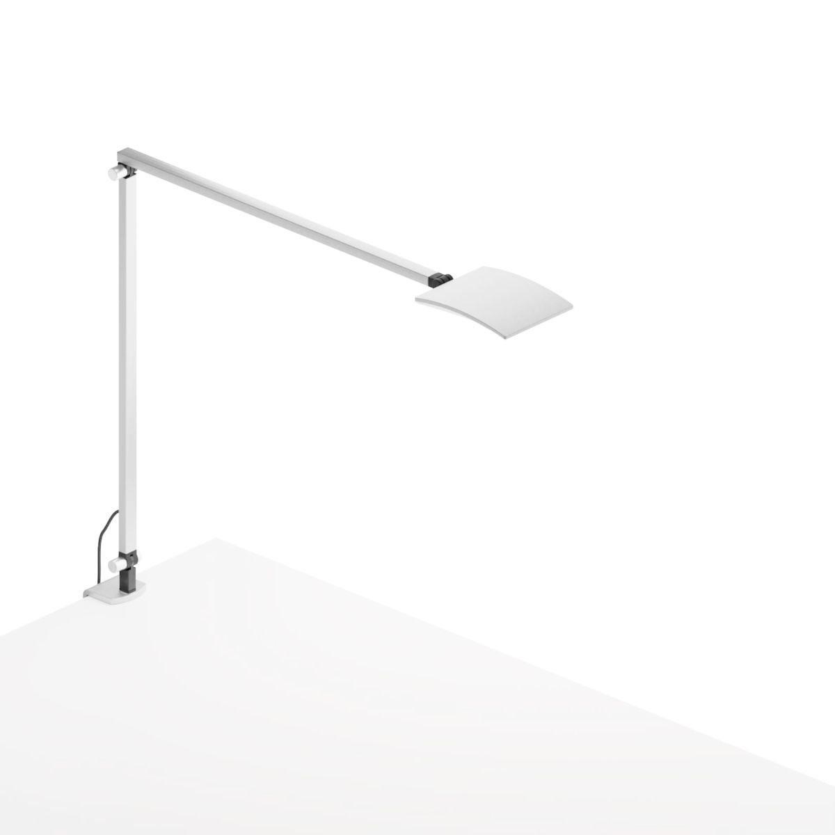 Mosso Pro White Contemporary LED Desk Lamp with One-Piece Desk Clamp