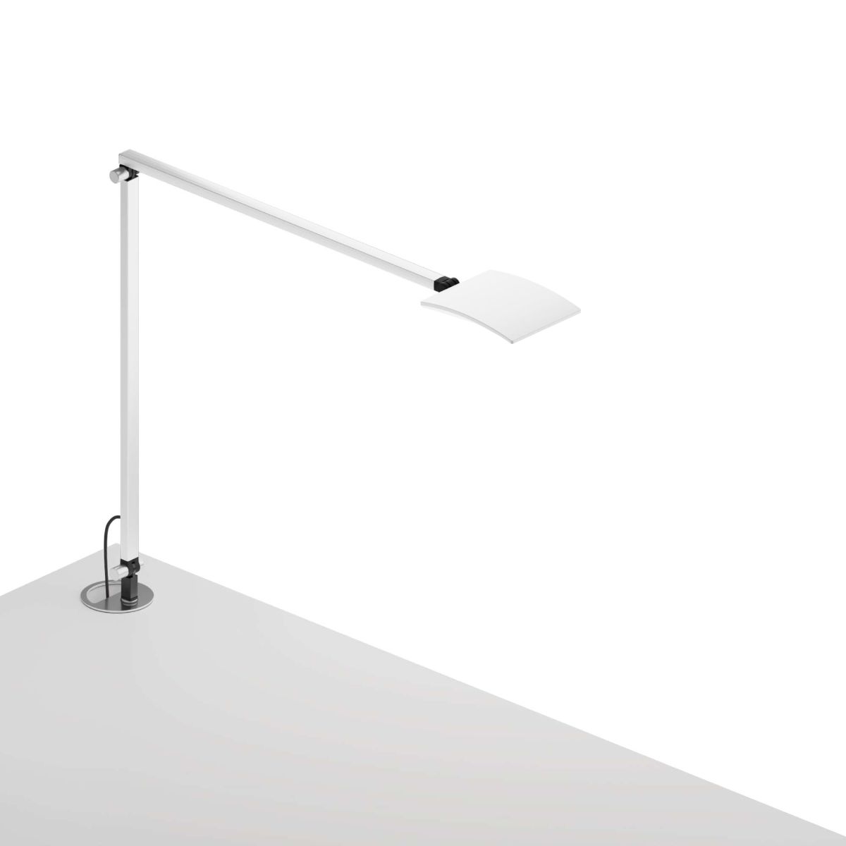 Mosso Pro White Contemporary LED Desk Lamp with Grommet Mount