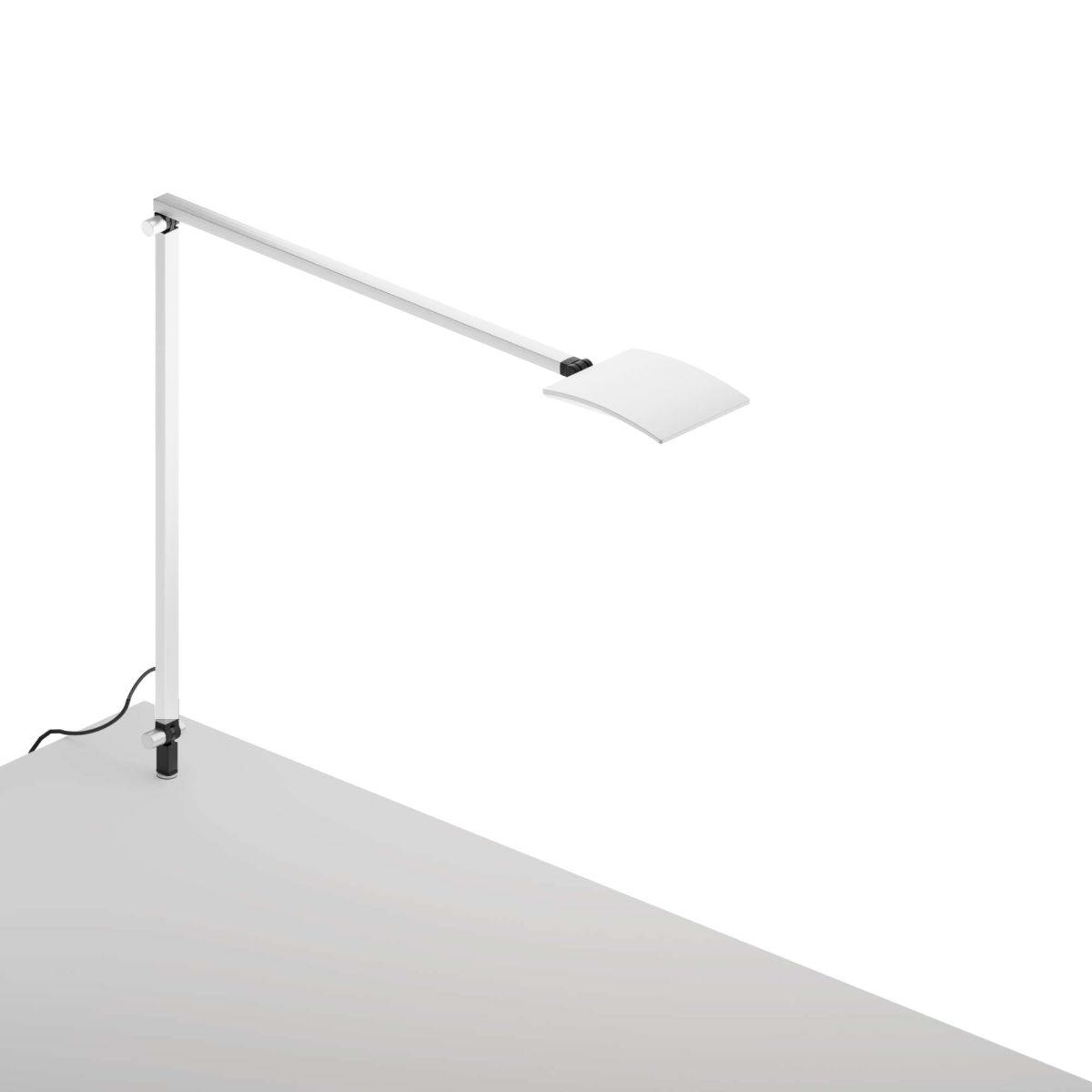 Mosso Pro White Contemporary LED Desk Lamp with Through-Table Mount