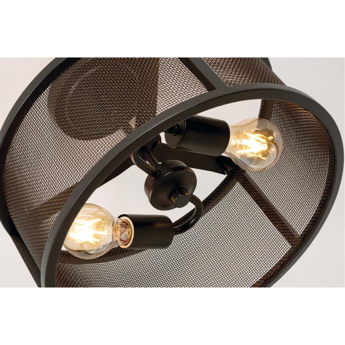 Austin 14 in. 2 Lights Semi Flush Mount Light Bronze finish - Bees Lighting