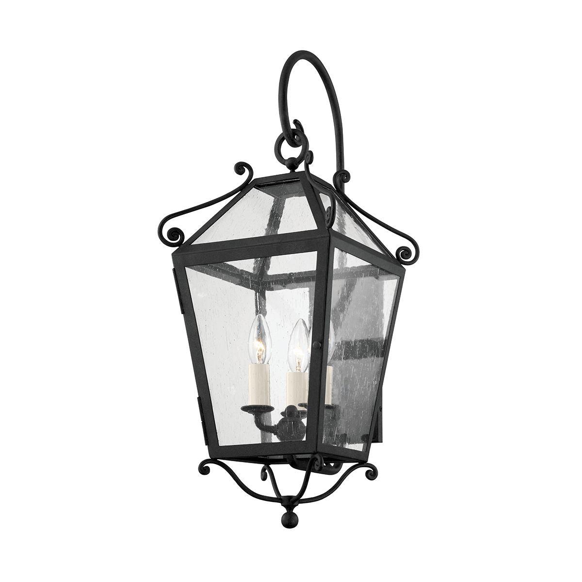 SANTA BARBARA COUNTY 26 In. 3 Lights Outdoor Wall Lantern French Iron Finish - Bees Lighting