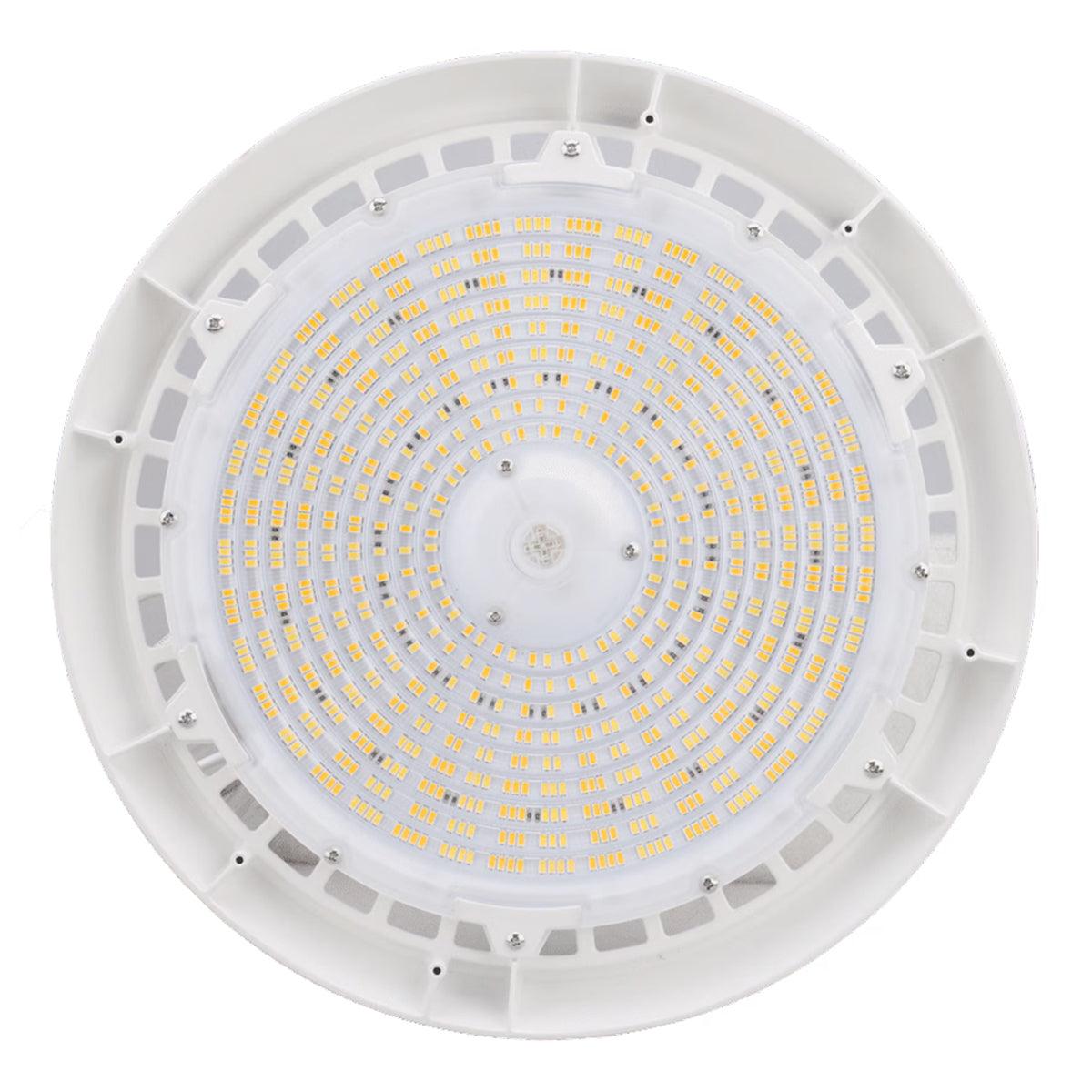 Round High Bay LED Light, 100/130/150W, 35K/40K/50K, 120-277V, White - Bees Lighting