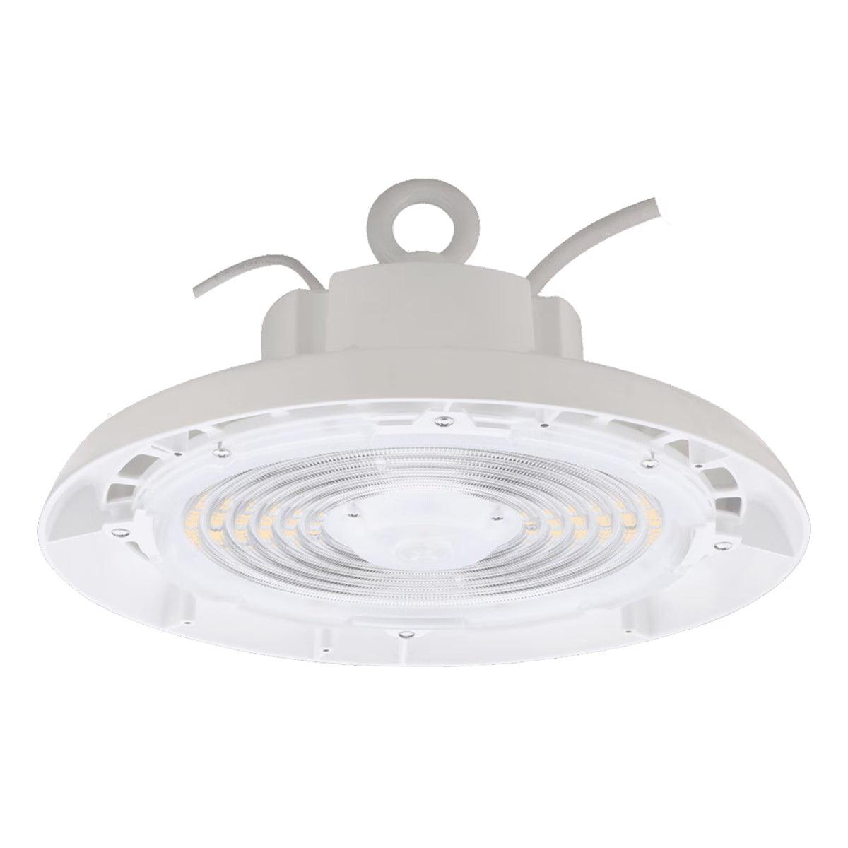 Round High Bay LED Light, 100/130/150W, 35K/40K/50K, 120-277V, White - Bees Lighting