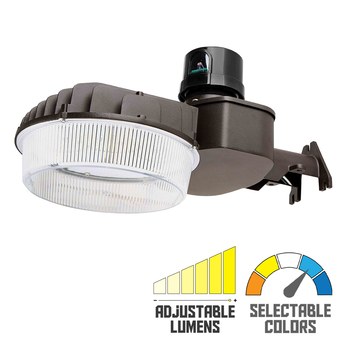 LED Street Light With Photocell, 32-80W, 12000Lm, 30K/40K/50K, Pole Mount, 120-277V, Bronze