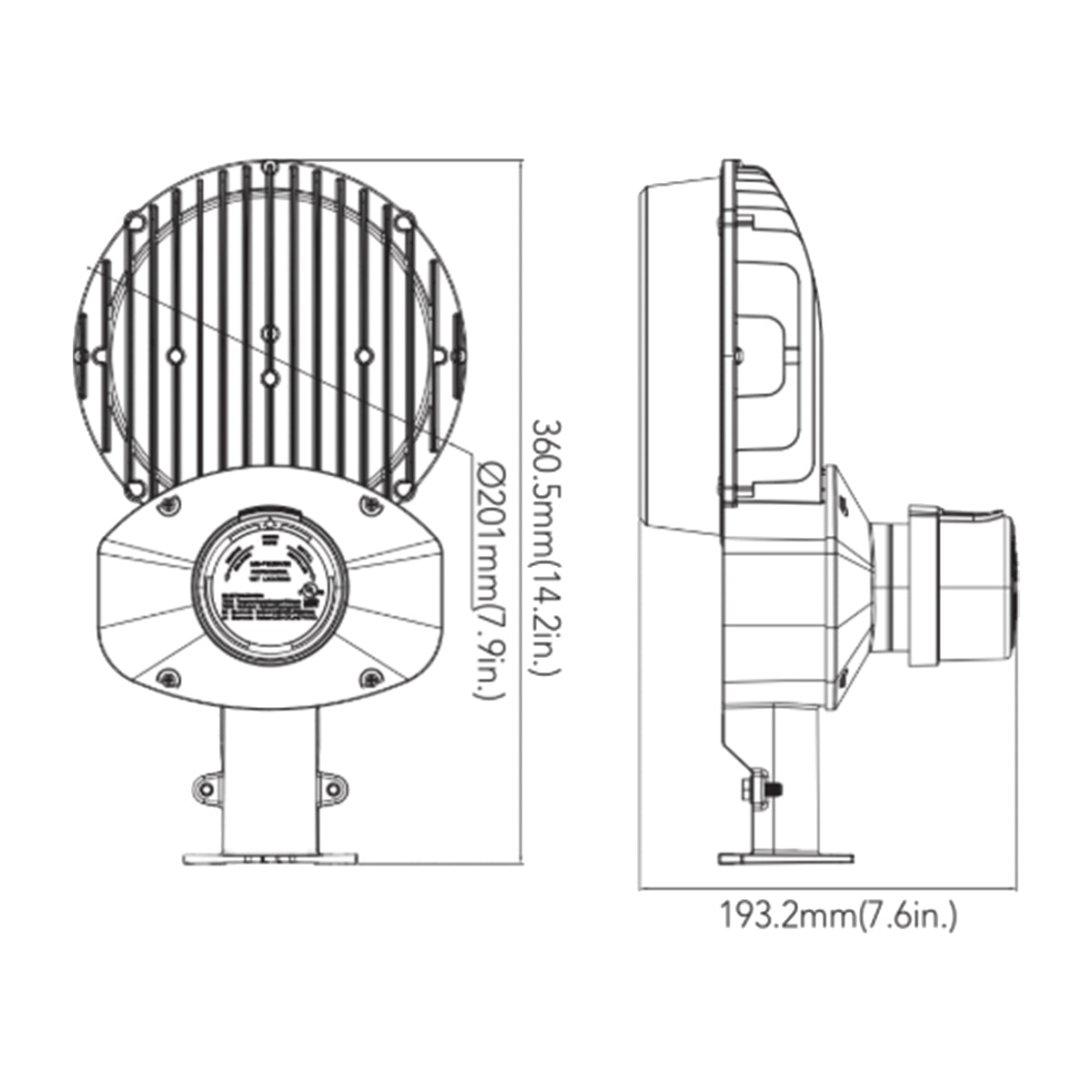 LED Street Light With Photocell, 32-80W, 12000Lm, 30K/40K/50K, Pole Mount, 120-277V, Bronze