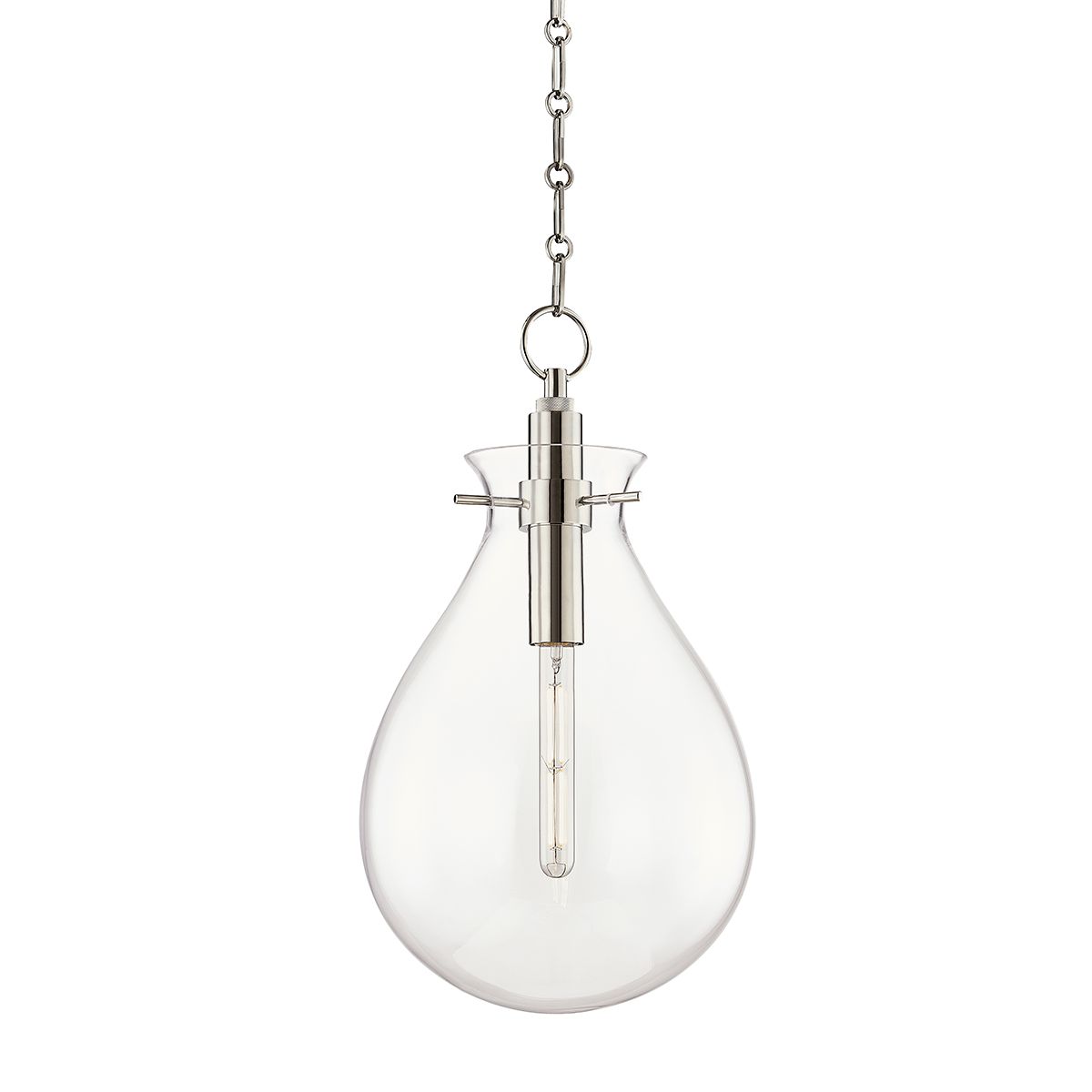 Ivy 13 In. LED Pendant Light Polished Nickel Finish - Bees Lighting