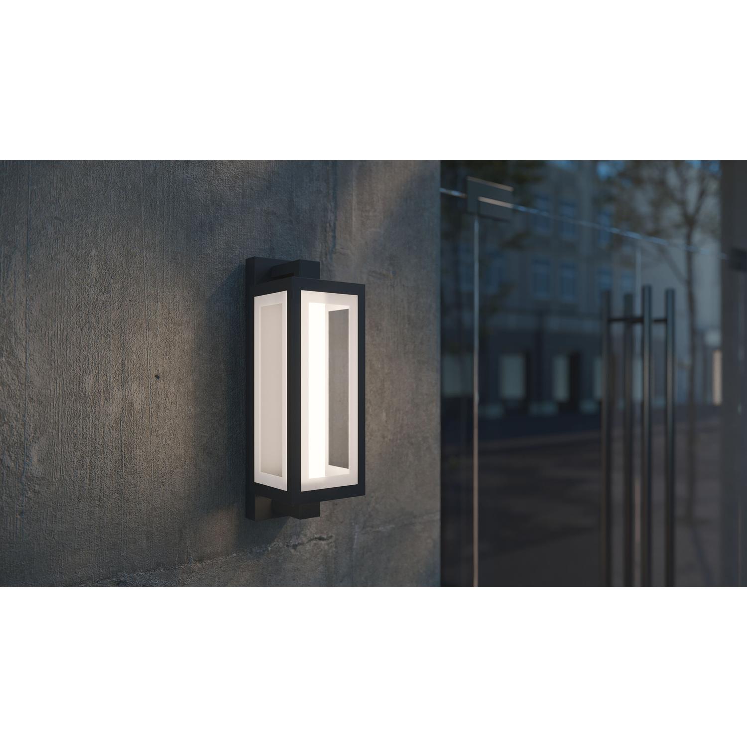 Blake 18'' LED Outdoor Wall Sconce with Battery Backup, Black Finish