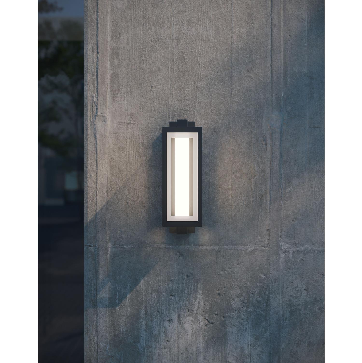 Blake 18'' LED Outdoor Wall Sconce with Battery Backup, Black Finish