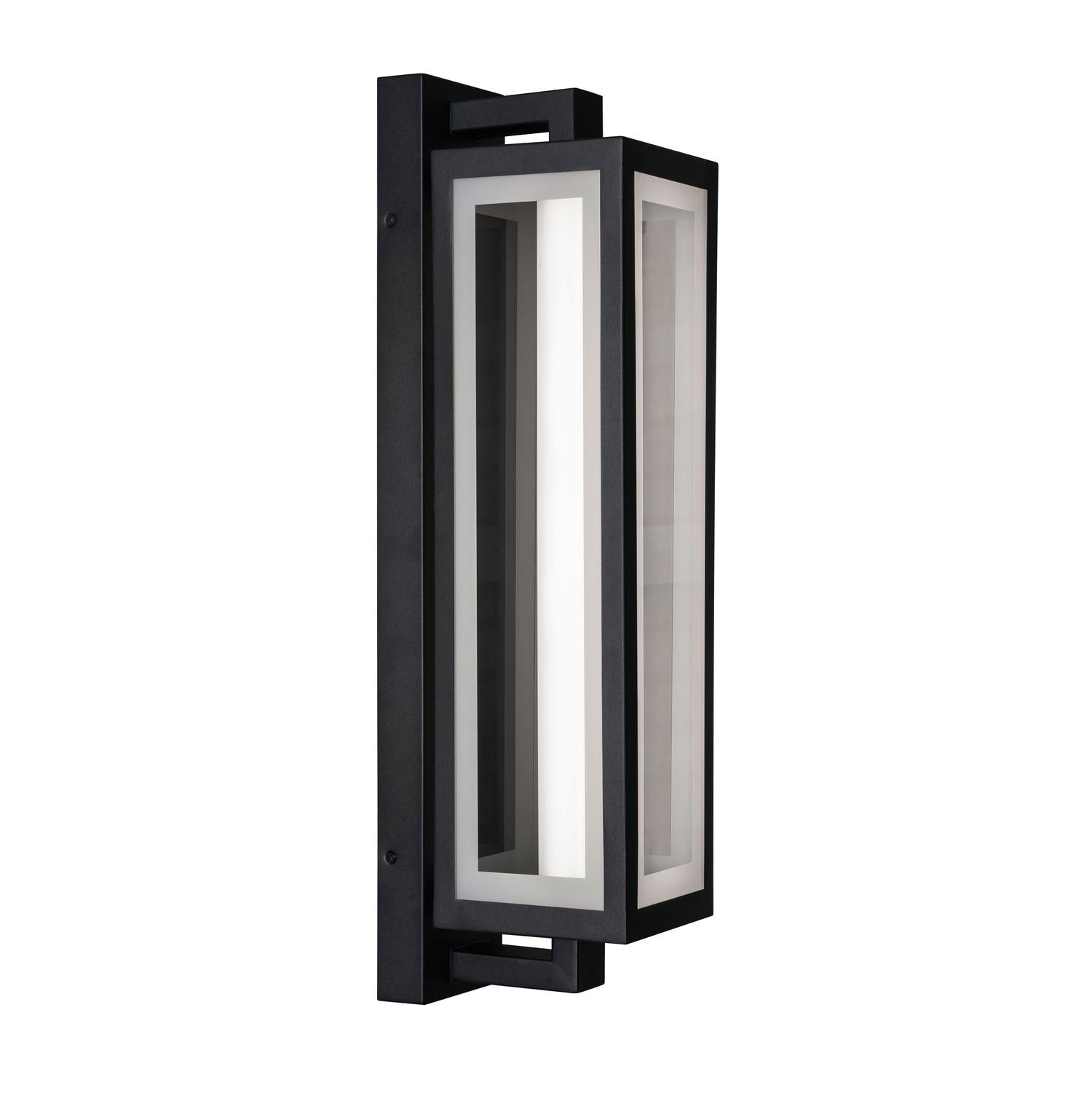 Blake 24'' LED Outdoor Wall Sconce with Battery Backup, Black Finish