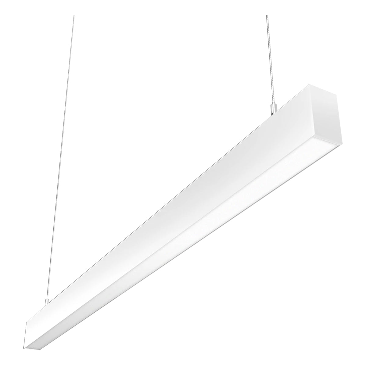 LED Strip Light Fixture, 40W, 5455 Lumens, 30K/35K/40K, 120-277V, White, Flat Lens - Bees Lighting