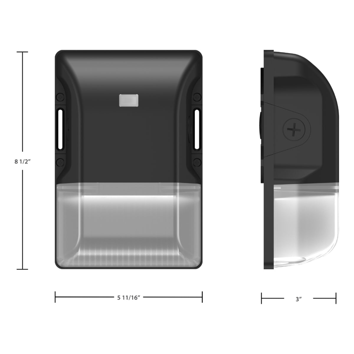 LED Mini Wall Pack With Photocell, 20 Watts, 3000 Lumens, 30K/40K/50K, 120-277V, White