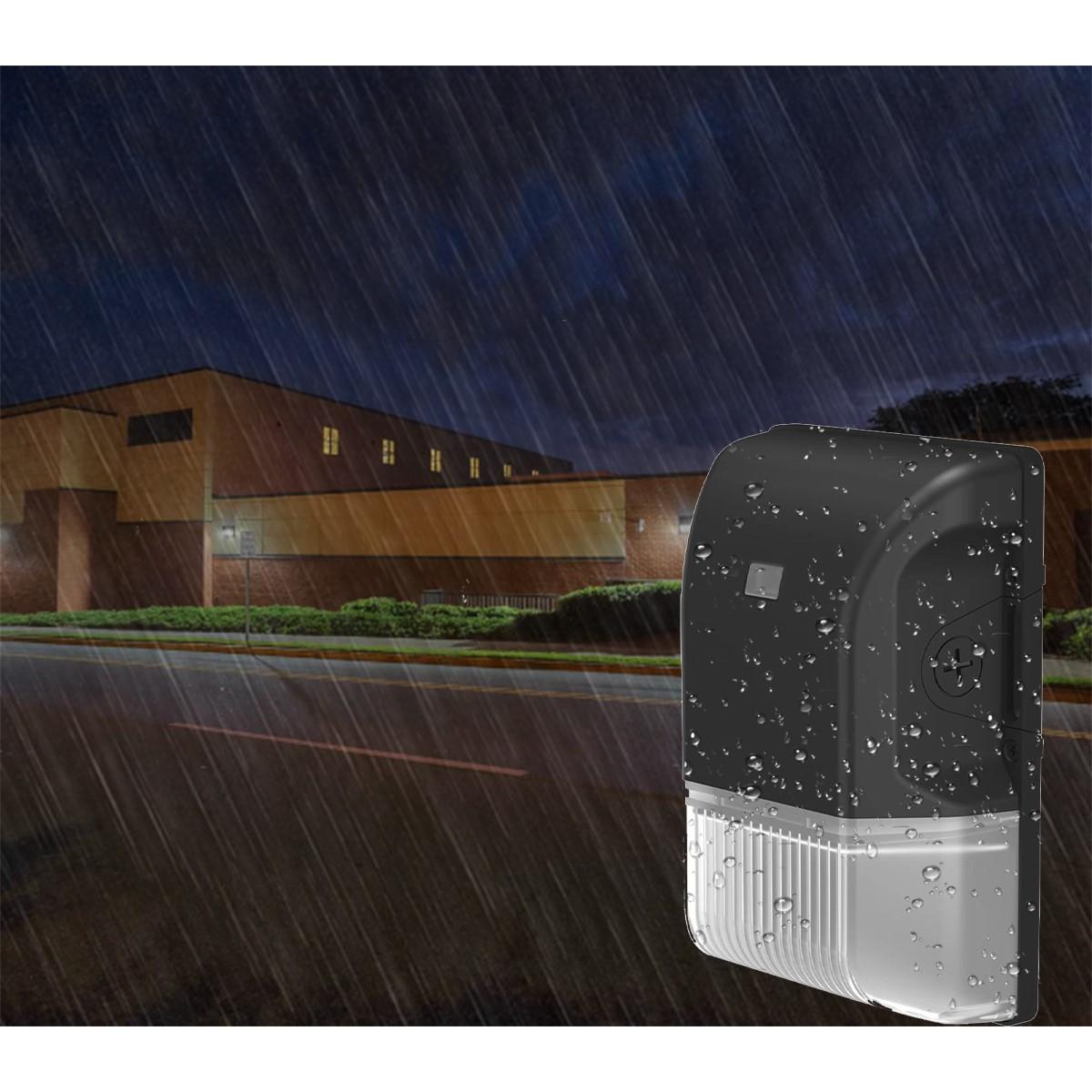 LED Mini Wall Pack With Photocell, 30 Watts, 4300 Lumens, 30K/40K/50K, 120-277V, Bronze