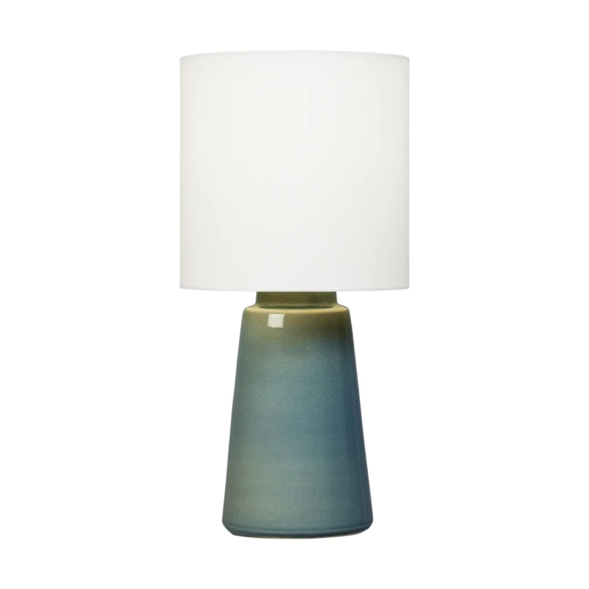 Vessel Medium Table Lamp Blue Anglia Crackle Finish