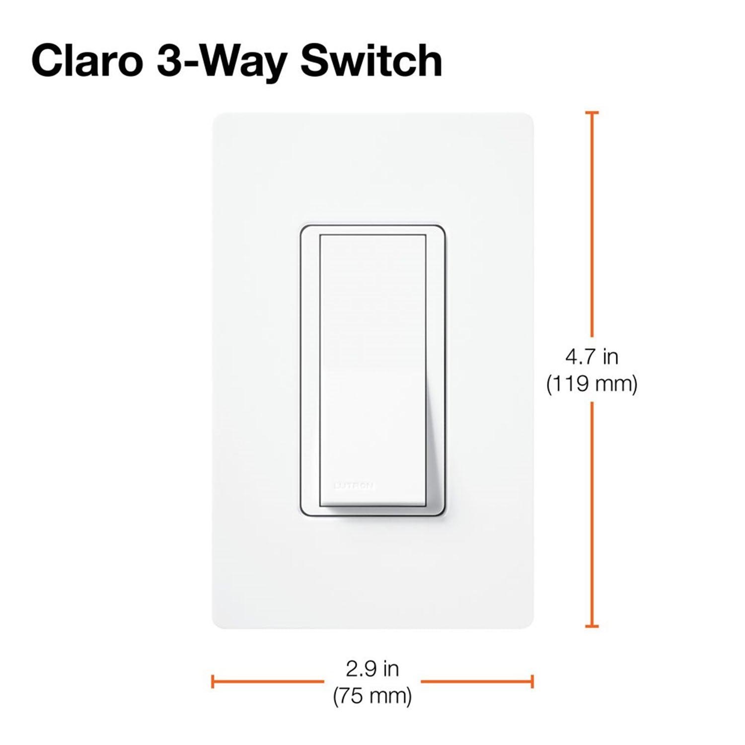 Claro 3-Way Rocker Light Switch Black - Bees Lighting