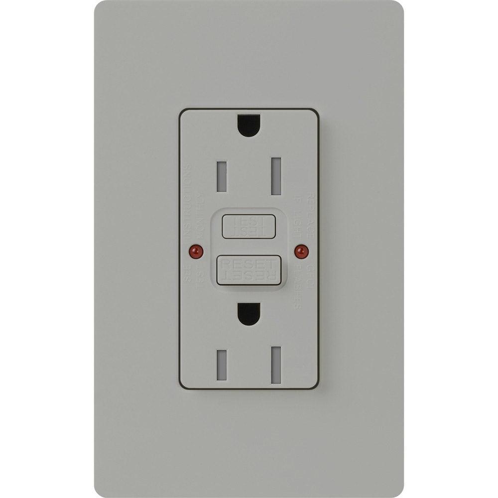 Claro Tamper-Resistant Self-Testing 15A GFCI Receptacle, Gray - Bees Lighting