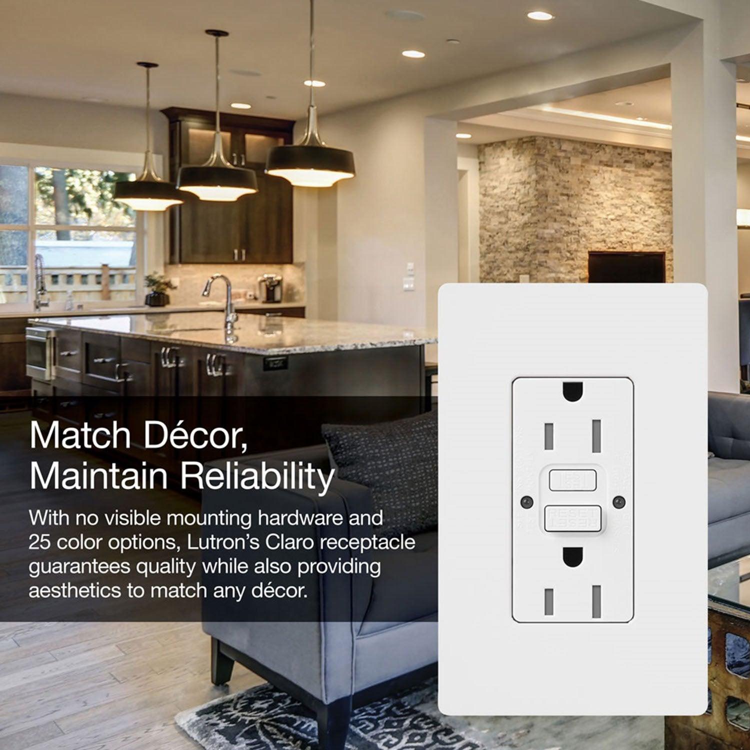 Claro Tamper-Resistant Self-Testing 15A GFCI Receptacle, Ivory - Bees Lighting