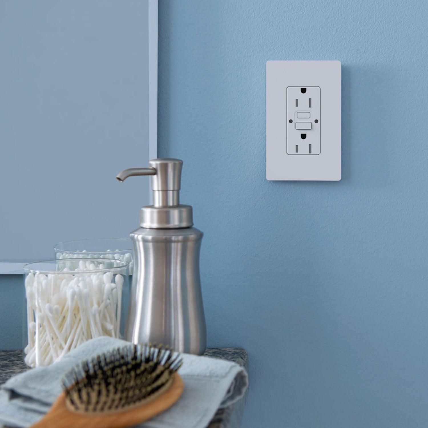 Claro Tamper-Resistant Self-Testing 15A GFCI Receptacle, Gray - Bees Lighting