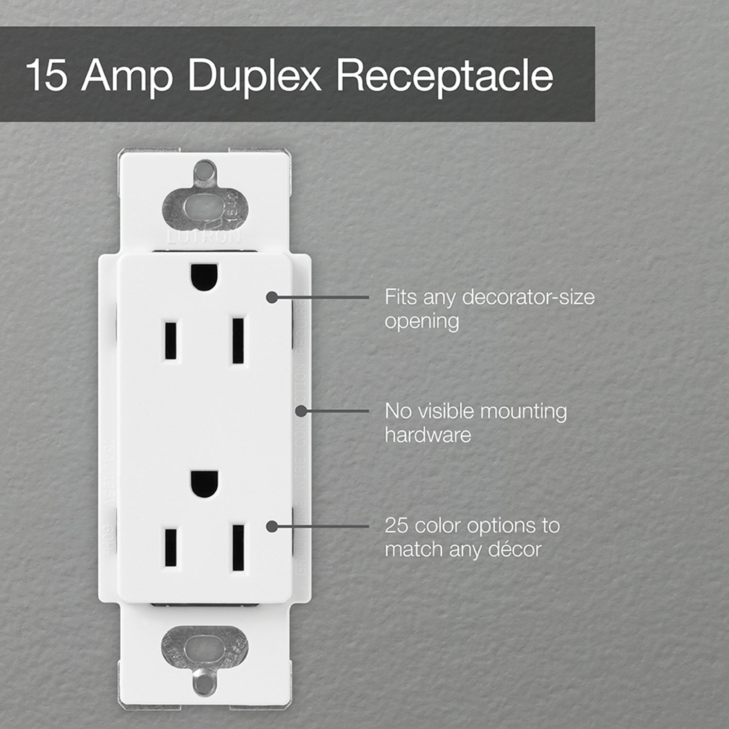 Claro 15 Amp Duplex Outlet, Black