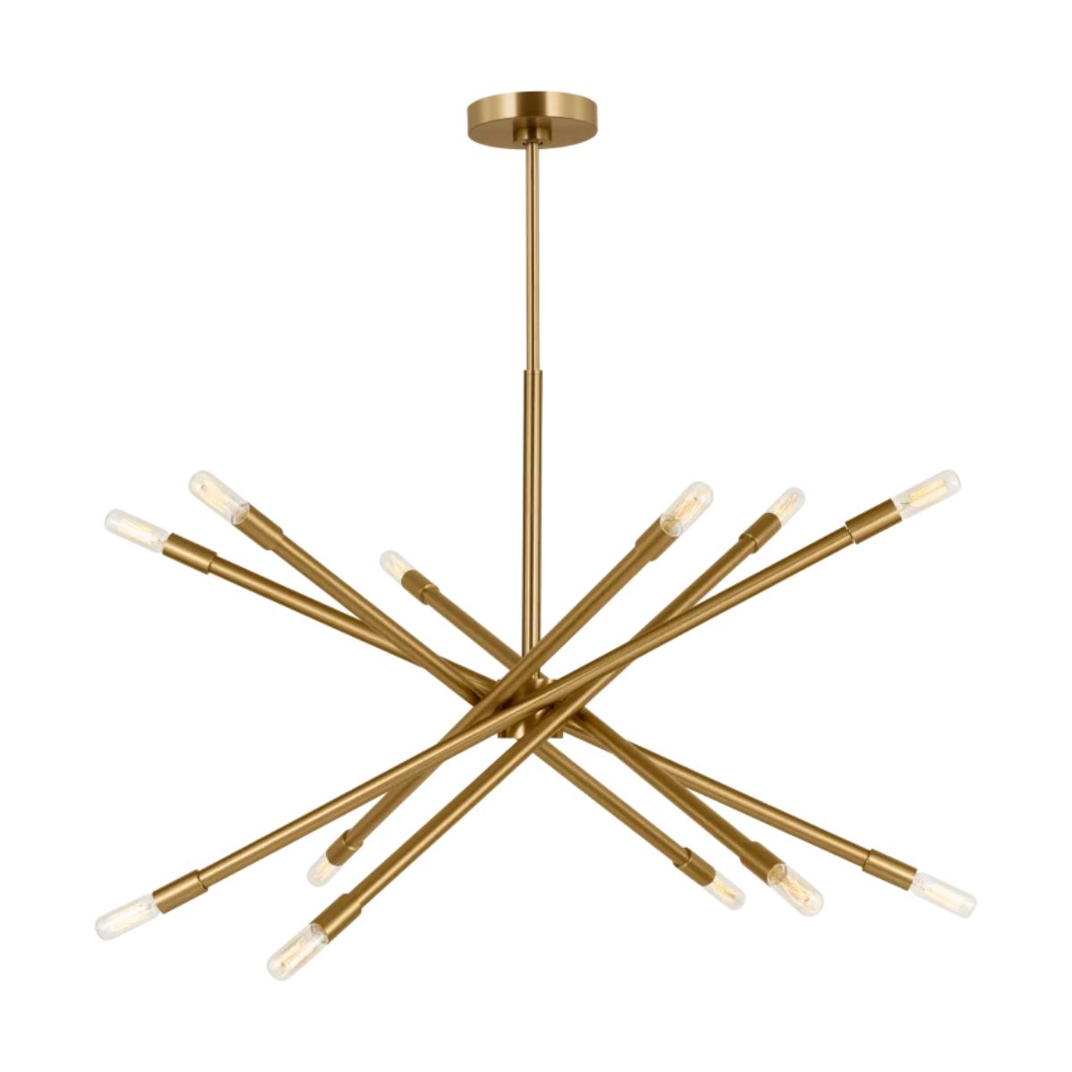 Eastyn 35 in. 12 lights Chandelier Burnished Brass finish - Bees Lighting