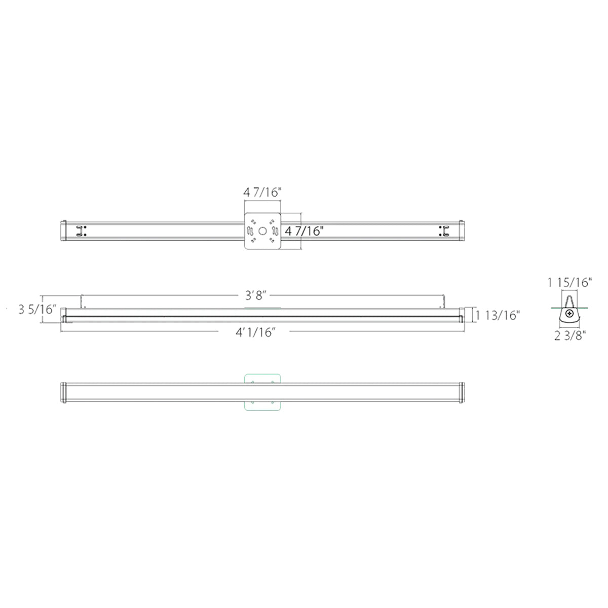 4ft LED Strip Light Fixture, 5500 Lumens, 18/27/36 Watts, 35K/40K/50K, 120-277V - Bees Lighting