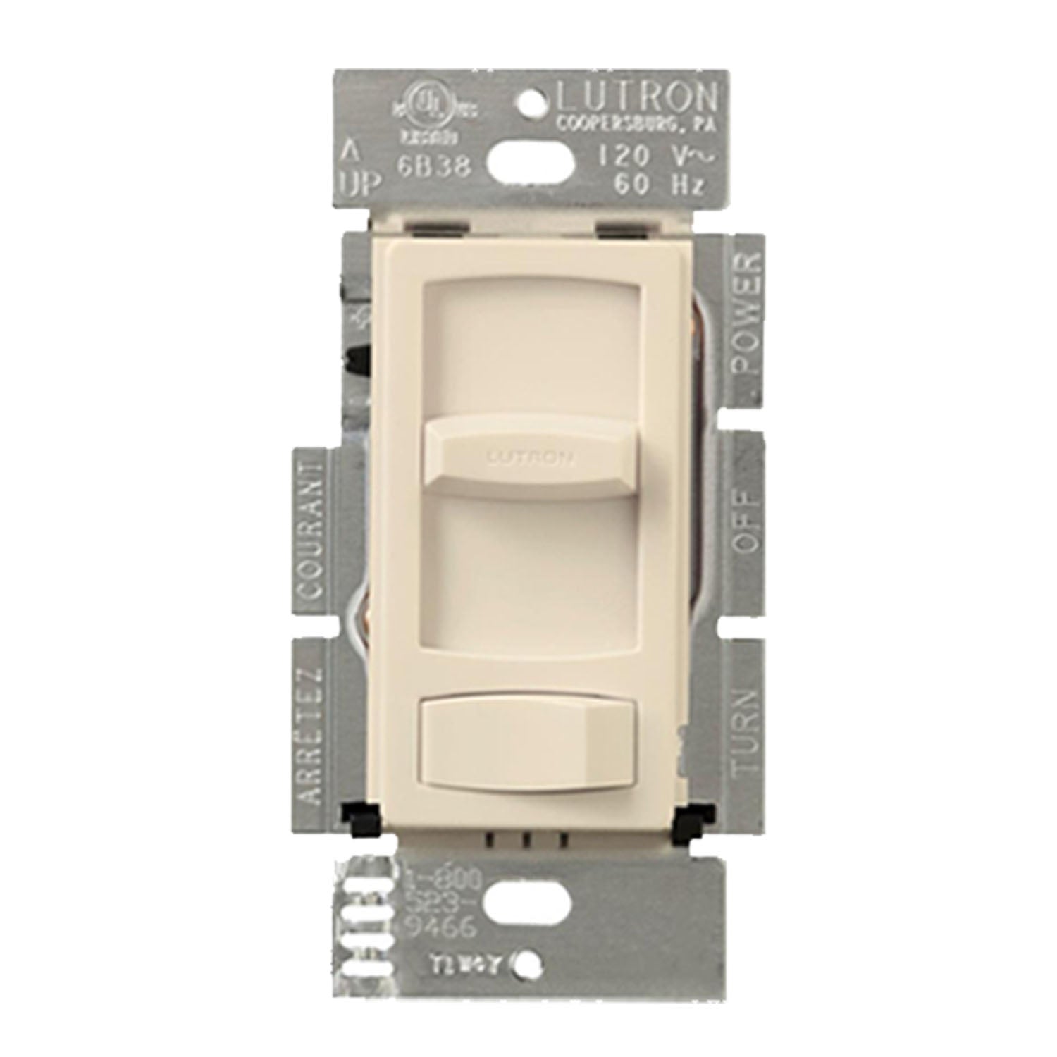 Skylark Contour Slide Dimmer Switch ELV+, 300 Watts, Single Pole or 3-Way, Light Almond