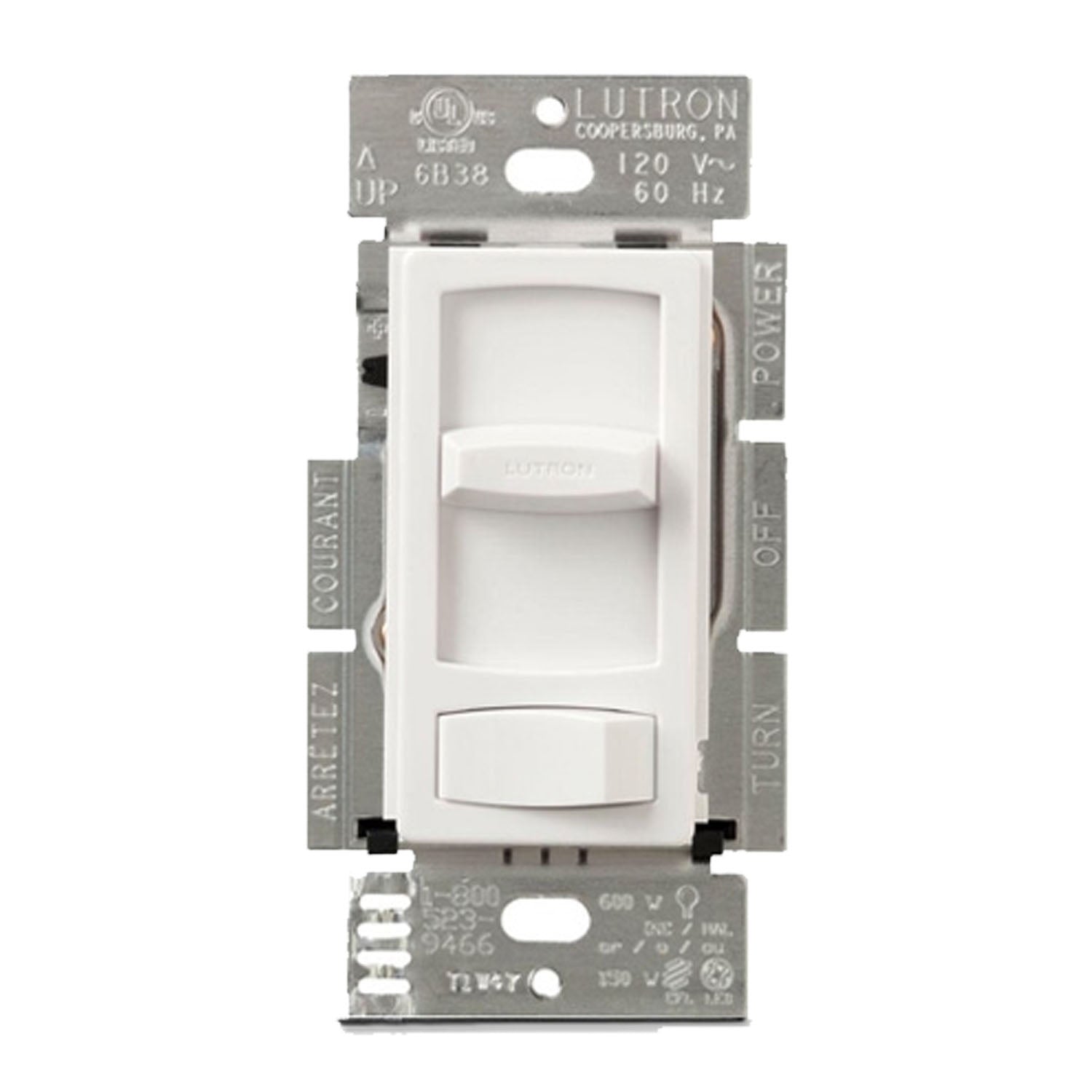 Skylark Contour Slide Dimmer Switch ELV+, 300 Watts, Single Pole or 3-Way, White - Bees Lighting